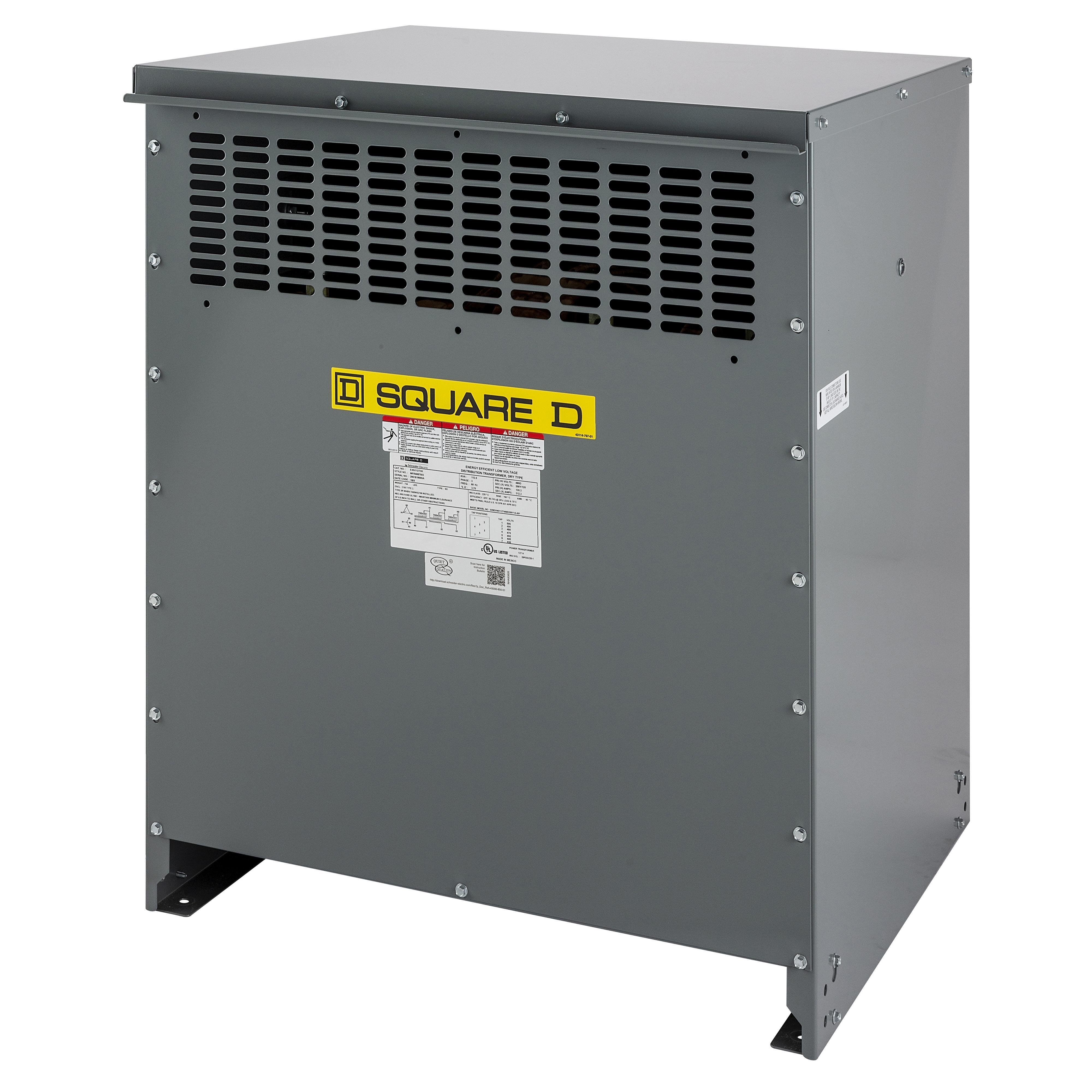 EXN150T3H - Transformer, dry type, DOE 2016, 150kVA, 3 phase, 480V delta primary, 208Y/120V secondary, 22M, 150C rise