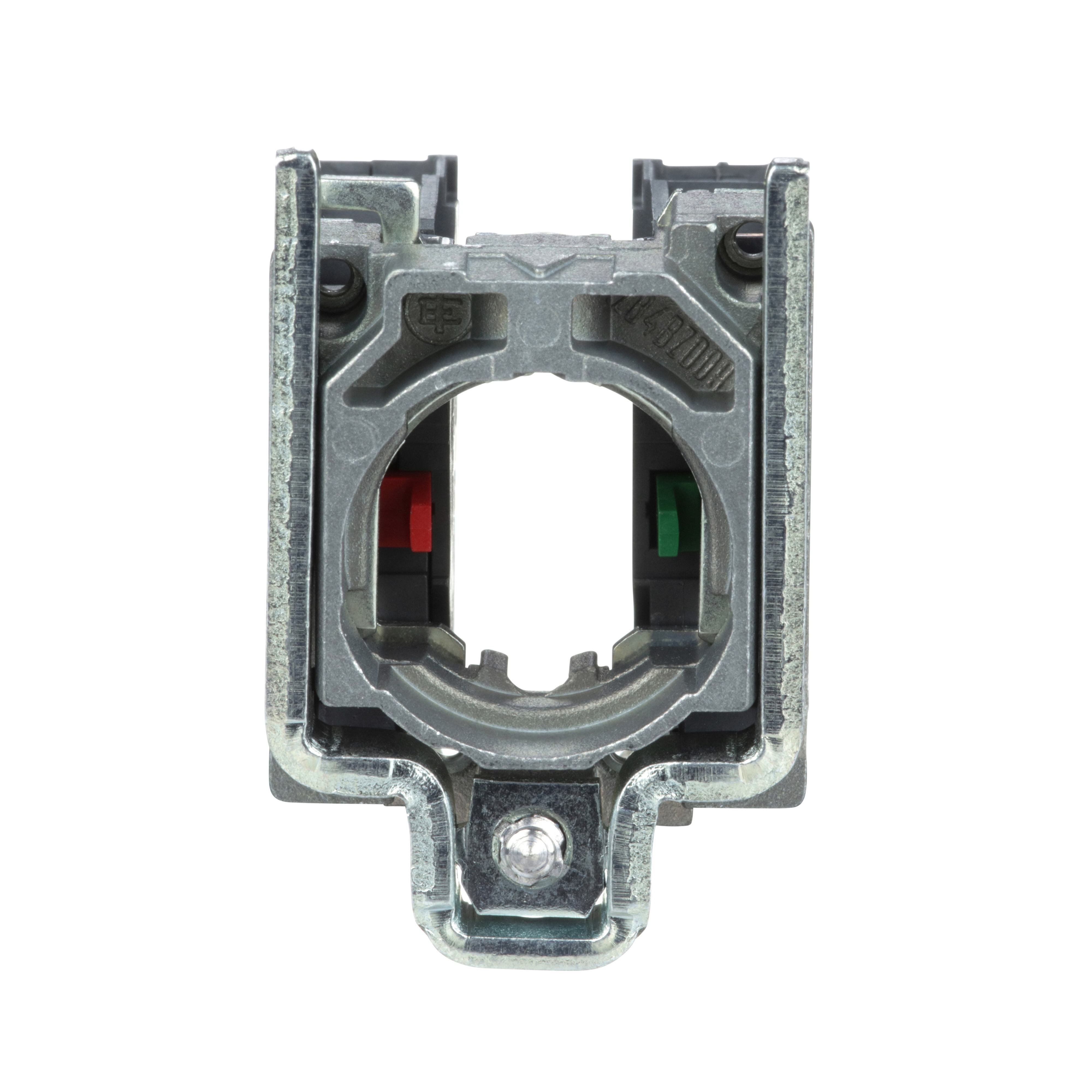 Picture of ZB4BZ105 - Harmony, 22mm Push Button, XB4B operators, contact block, with mounting collar, 1 NO and 1 NC, screw clamp terminal