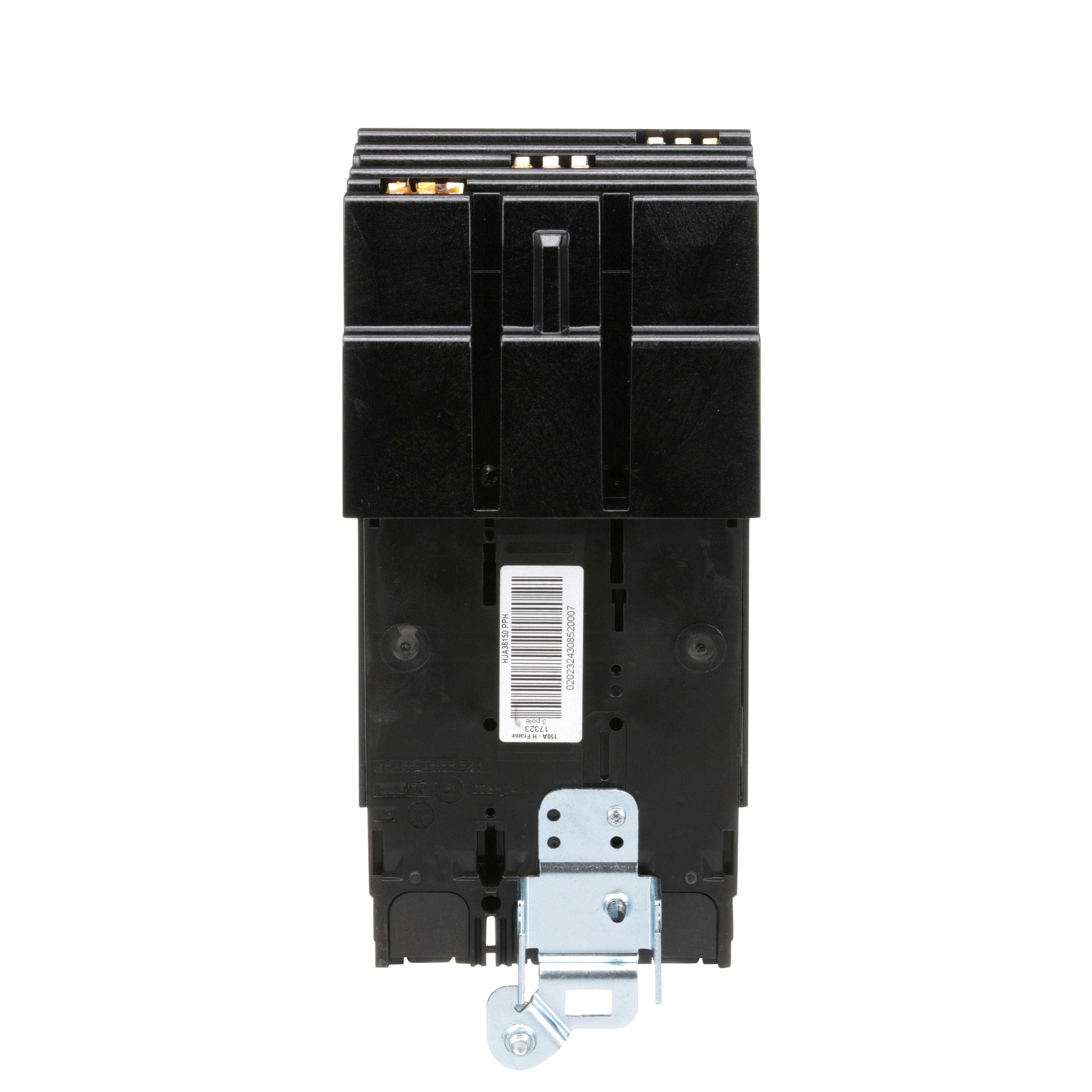 Picture of HJA36150 - Circuit breaker, PowerPacT H, 150A, 3 pole, 600VAC, 25kA, I-Line, thermal magnetic, 80%, ABC