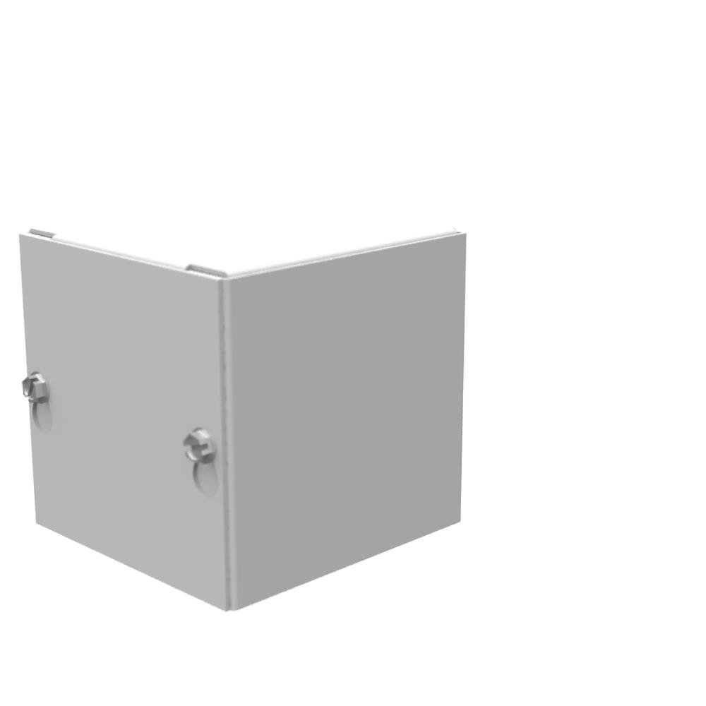 Picture of 444-SC1-NK - 4X4X4 Screw Cover Type 1 UL Listed Steel No Knockouts ANSI 61 Gray Cover With Teardrop Slots Mounting Holes In Back