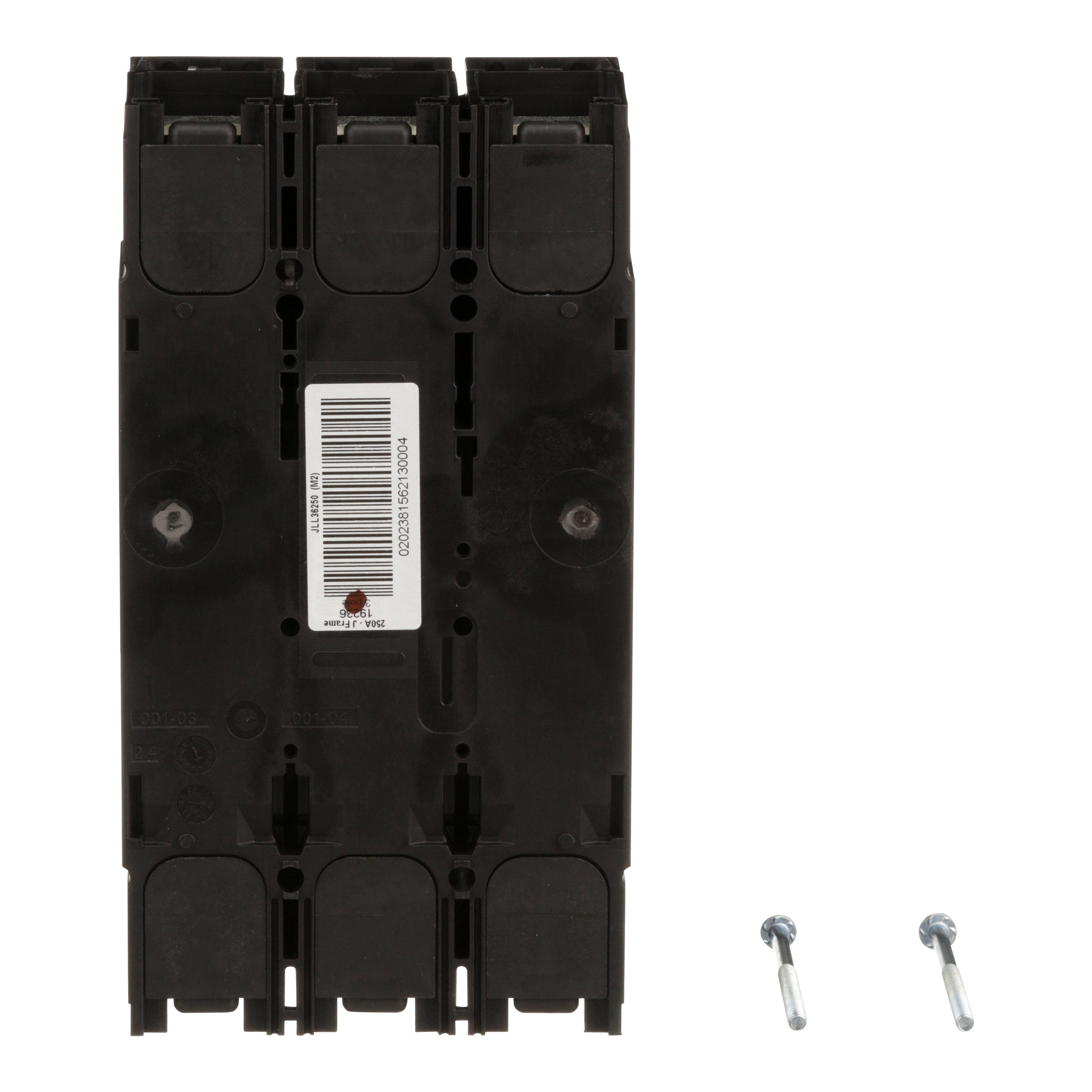 Picture of JLL36250 - Circuit breaker, PowerPacT J, 250A, 3 pole, 600VAC, 50kA, lugs, thermal magnetic, 80%