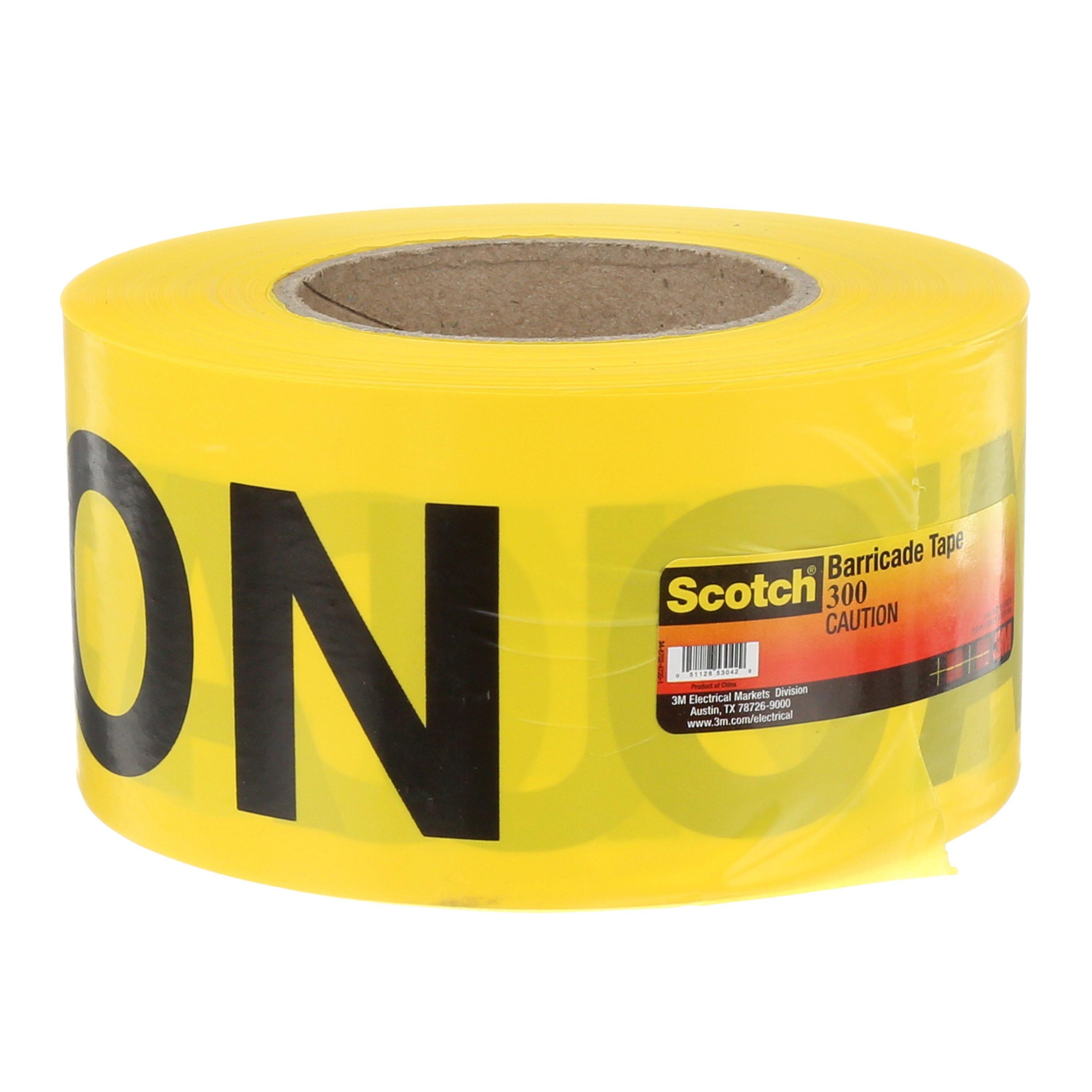 Picture of 300 - Scotch Barricade Tape 300, CAUTION, 3 in x 1000 ft, Yellow, 8 rolls/case, BULK
