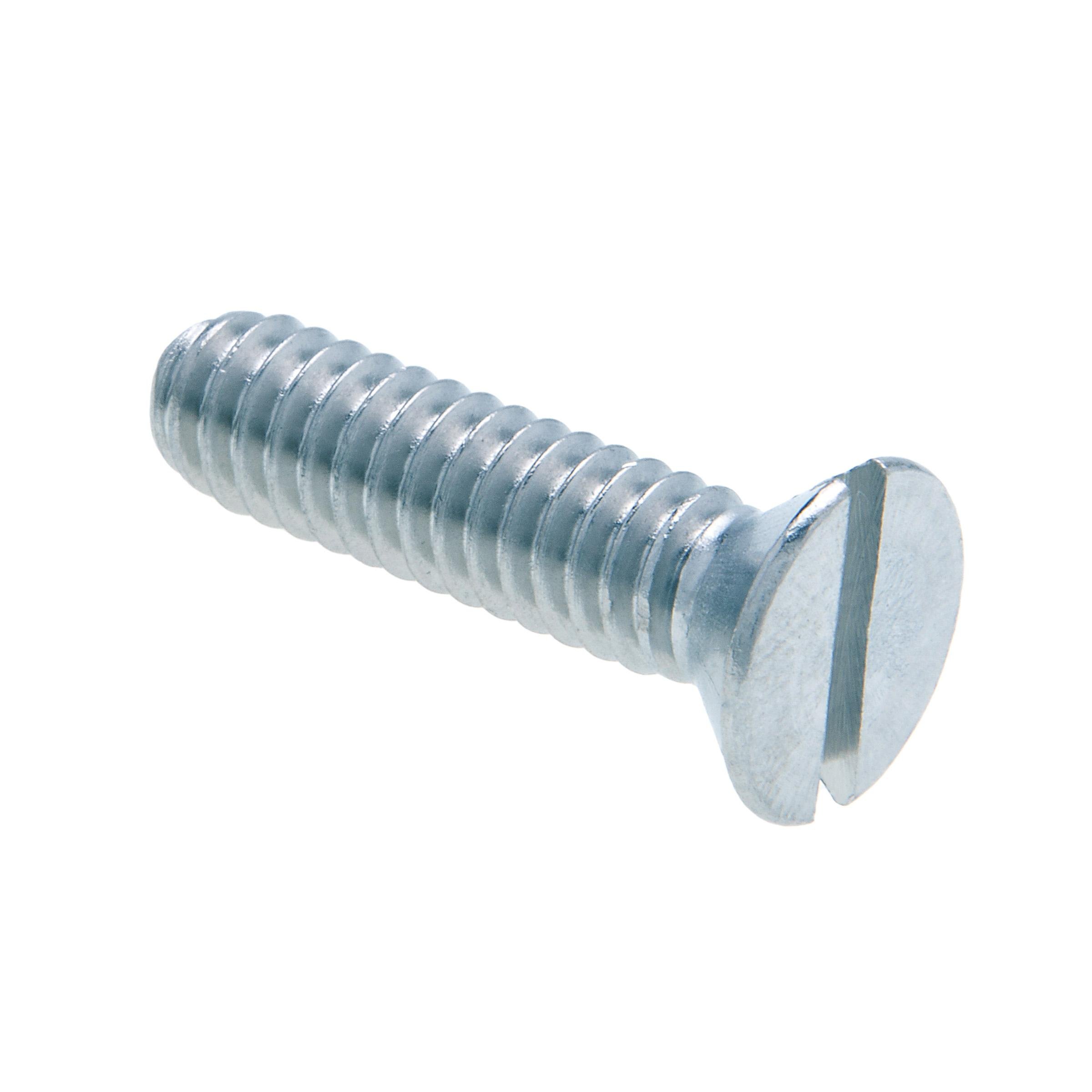 Picture of JFM86 - 8-32 x 1 in. Flat Head Slotted Machine Screws - Steel Zinc - 100qty