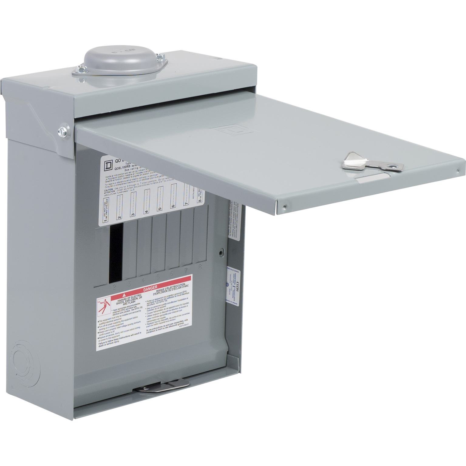 QO6L100RB - Load center, QO, 1 phase, 6 spaces, 6 circuits, 100A convertible main lugs, NEMA3R