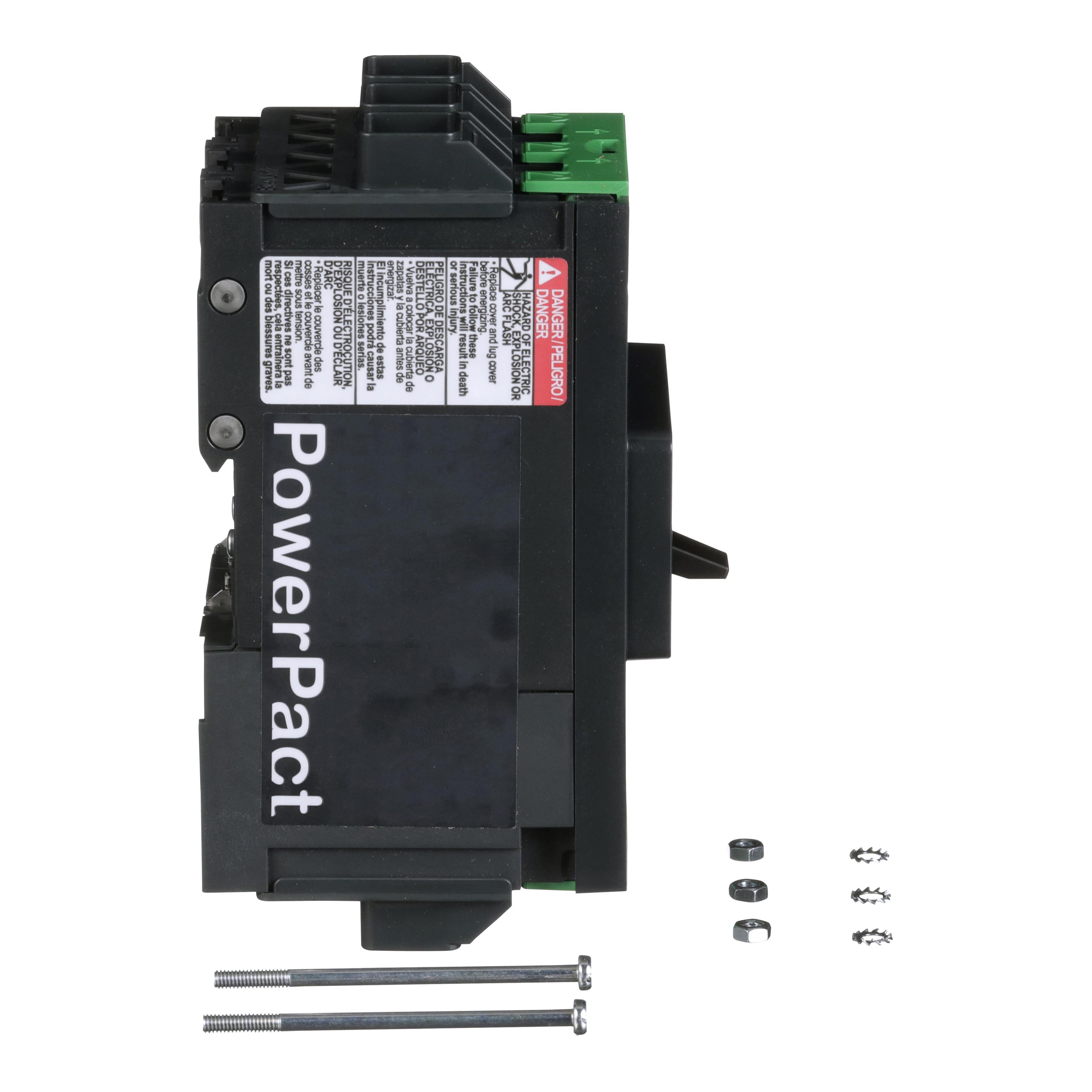 Picture of BGL36125 - Circuit breaker, PowerPacT B, 125A, 3 pole, 600Y/347VAC, 18kA, lugs, thermal magnetic, 80%