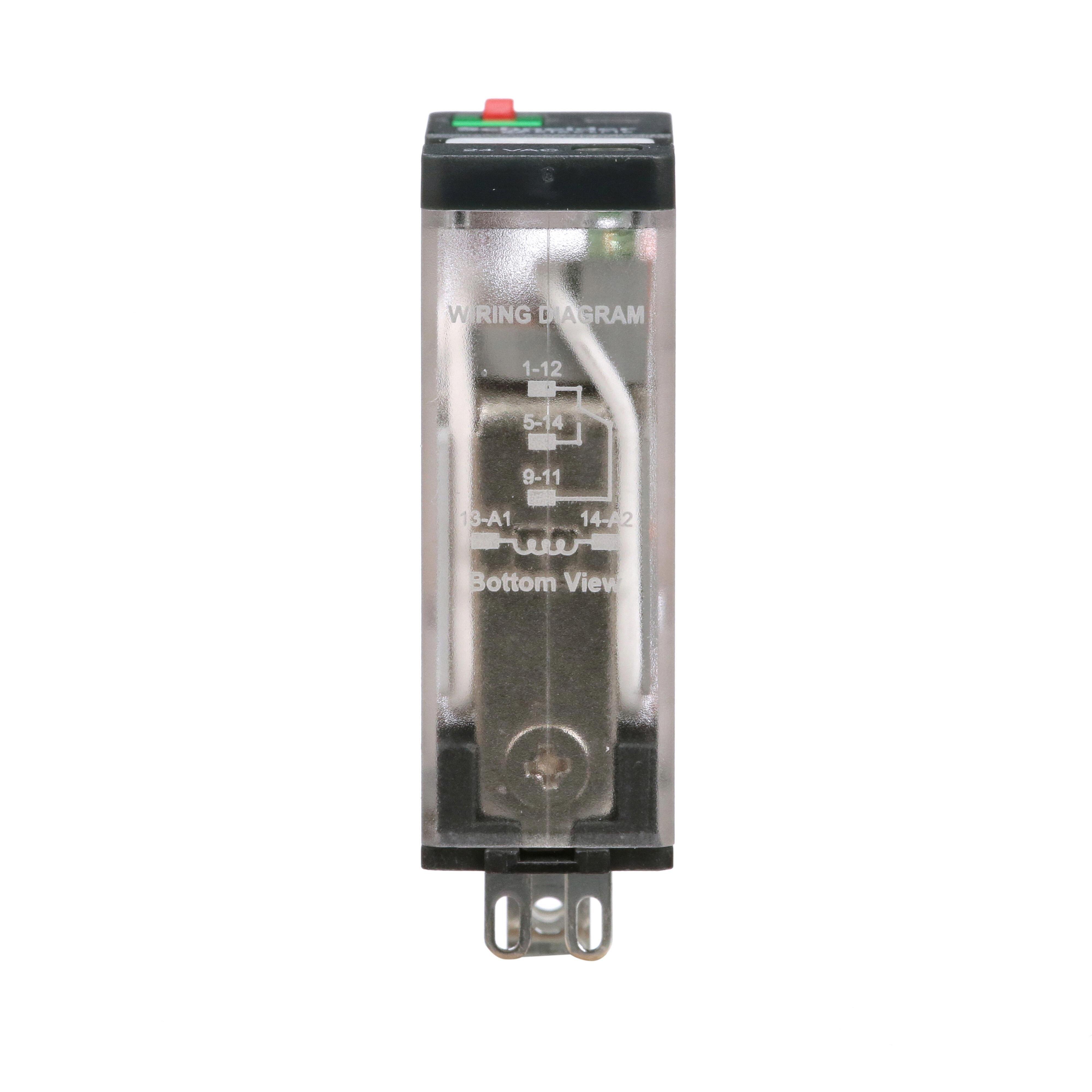 781XAXRM4L-24A - Power Relay, General Purpose Relays, SPDT, LED clear cover, lock push button, faston terminals, 15A, 24V AC, 1NC + 1NO