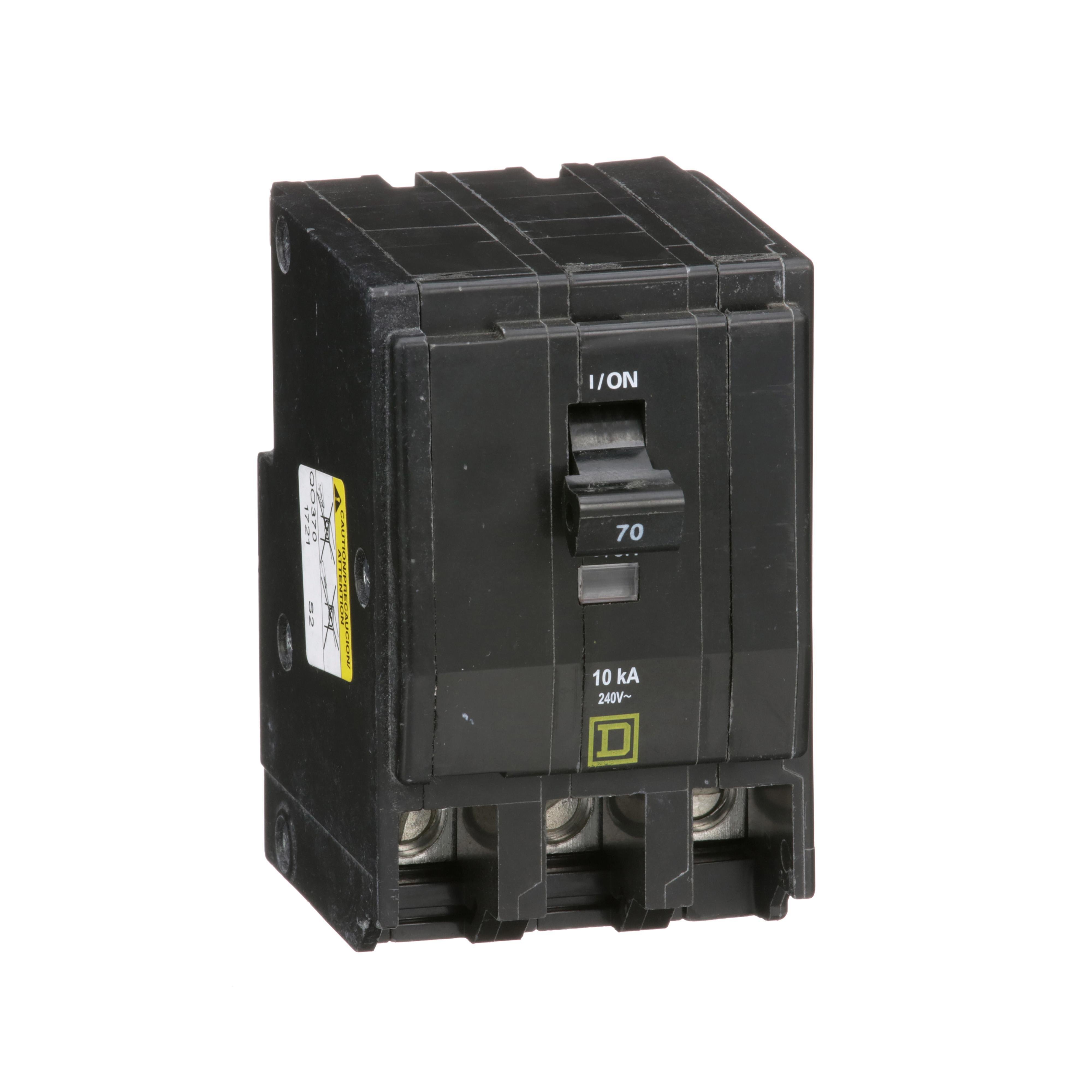 QO370 - Mini circuit breaker, QO, 70A, 3 pole, 120/240VAC, 10kA, plug in