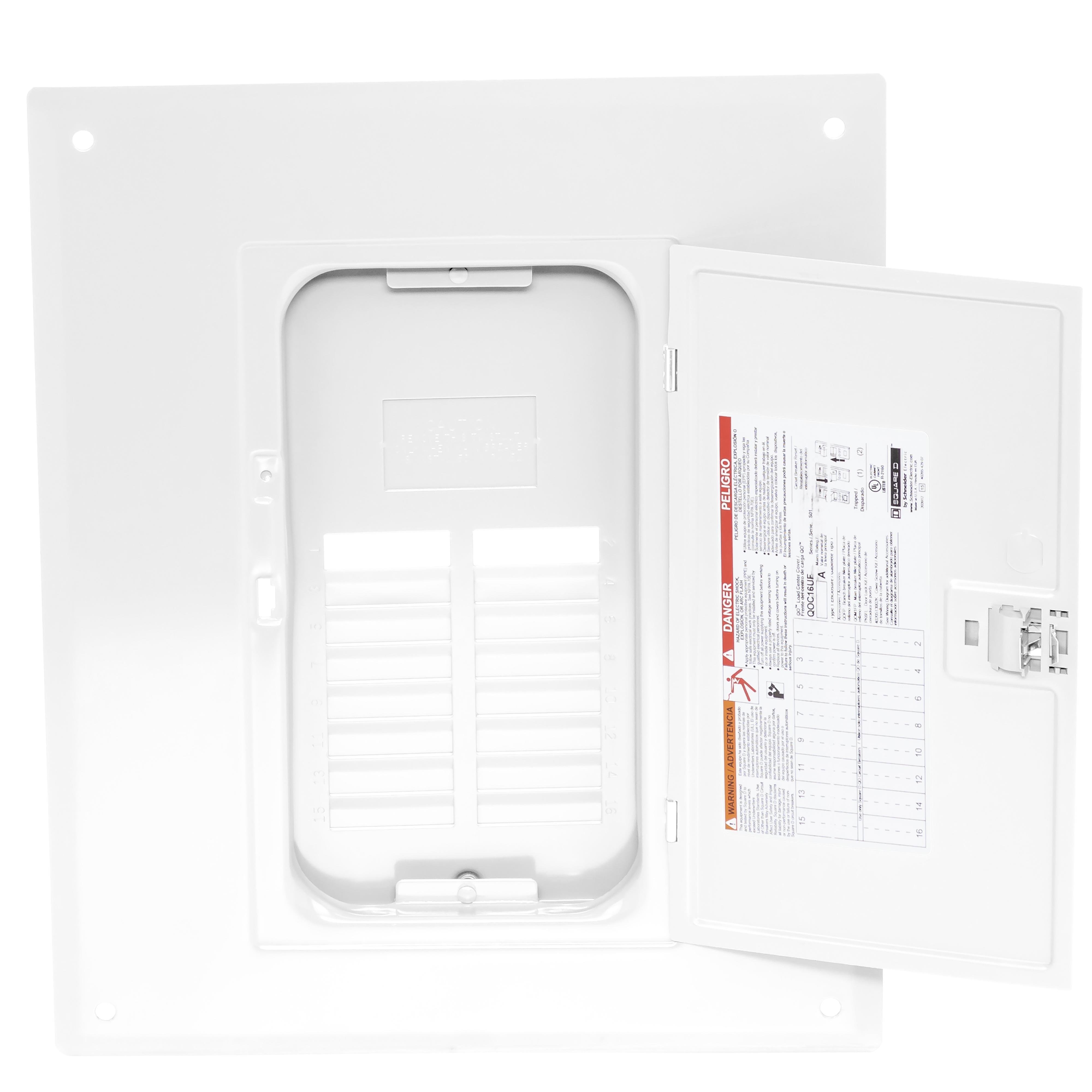 QOC16UFW - Replacement cover, QO, for 16 space load center, flush, white