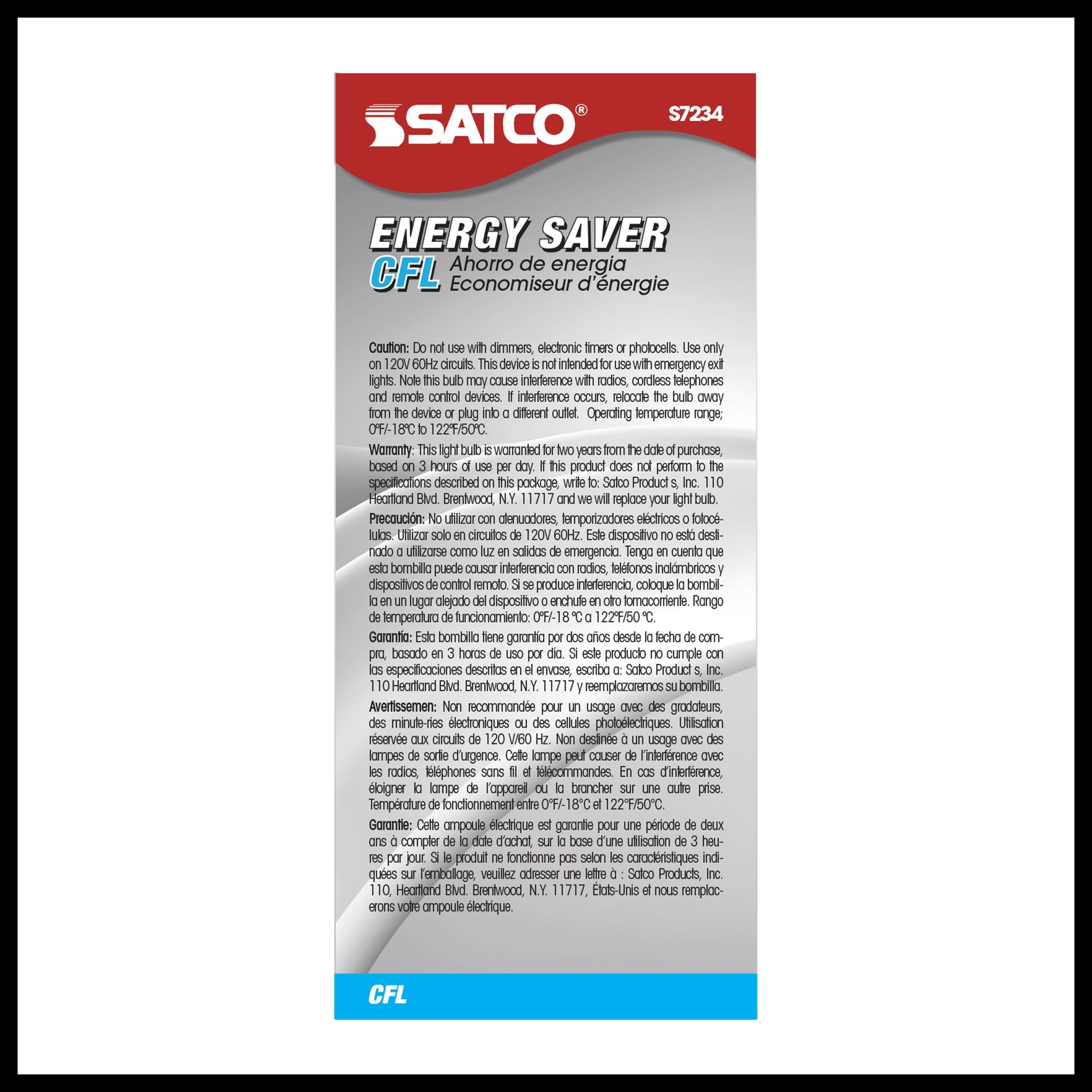 Picture of S7234 - 20 Watt - Mini Spiral Compact Fluorescent - 2700K - 82 CRI - Medium base - 120 Volt