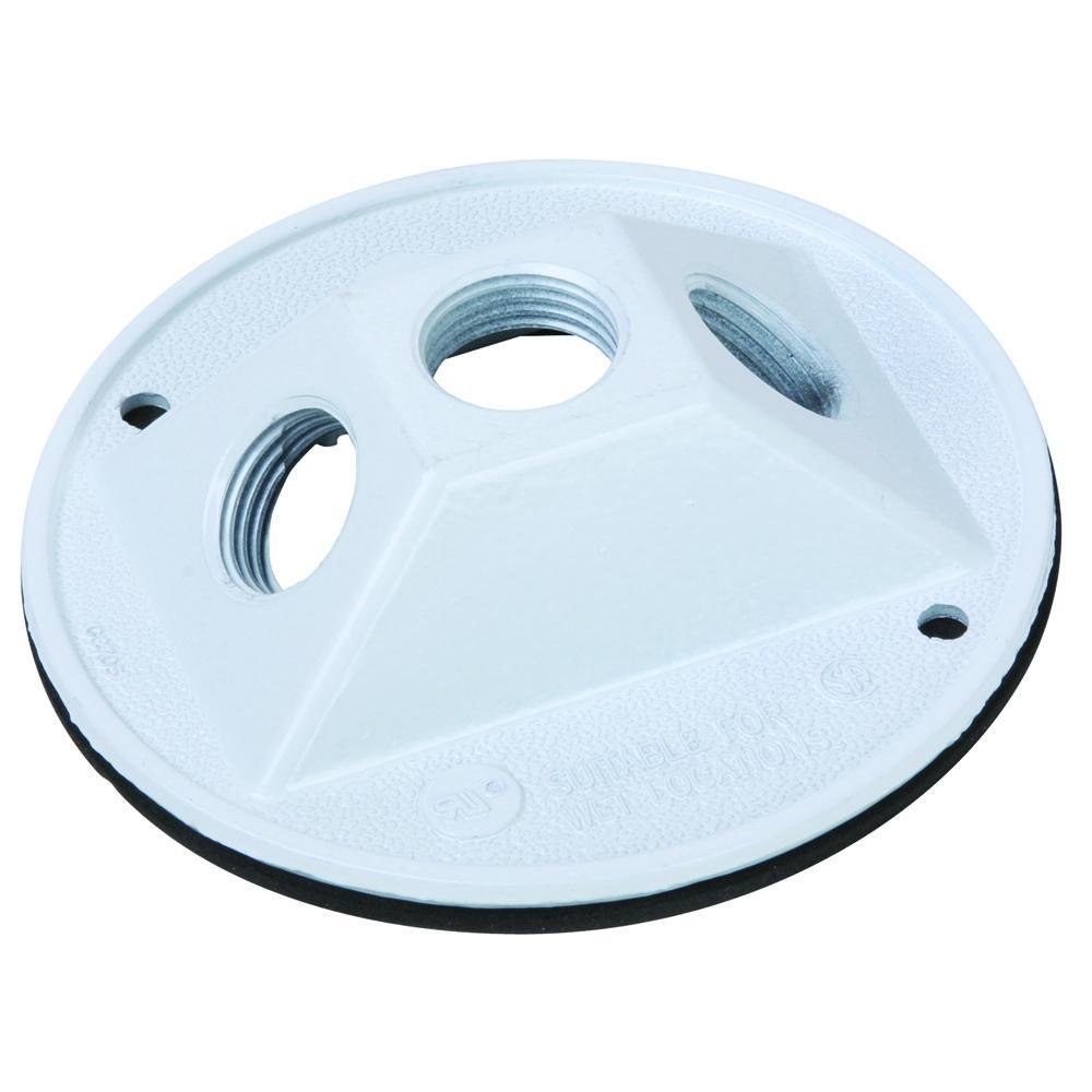 WPRB13-W - 4-in Round Outdoor Cluster Cover, White