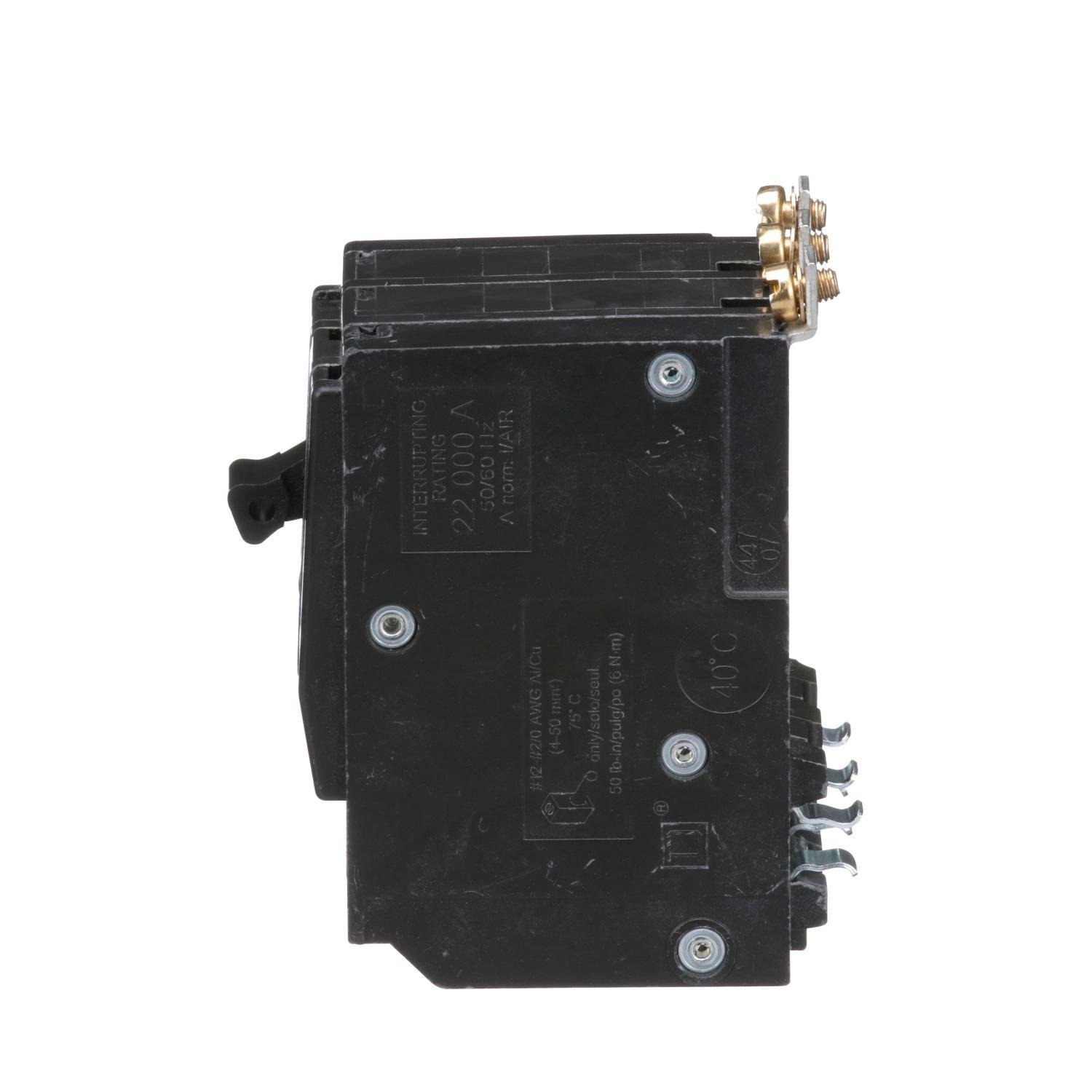 Picture of QOB380VH - Mini circuit breaker, QO, 80A, 3 pole, 120/240VAC, 22kA, bolt on