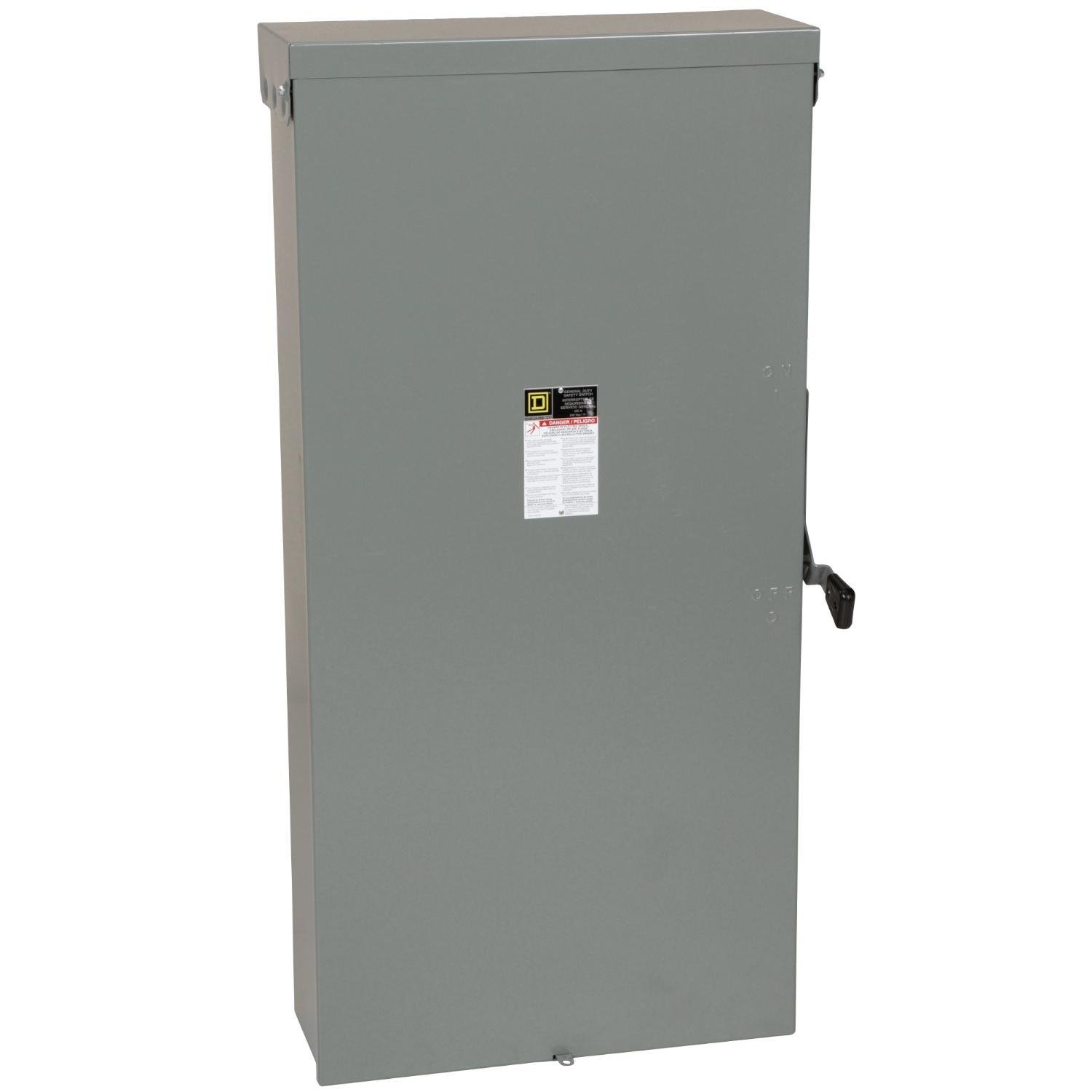 Picture of D226NR - Safety switch, general duty, fusible, 600A, 2 pole, 240VAC, NEMA 3R, neutral factory installed