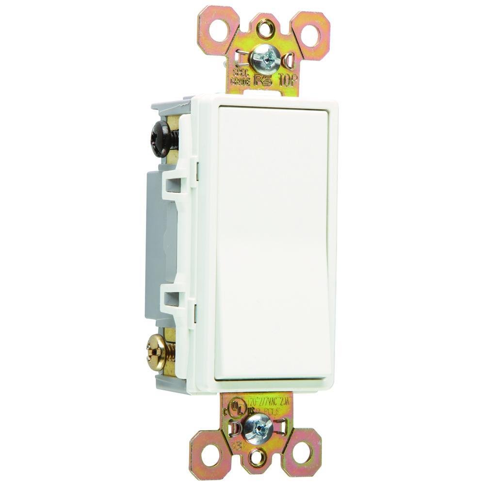 2622-W - 20A 120V/277V Specification Grade Double Pole Decorator Paddle Switch, White
