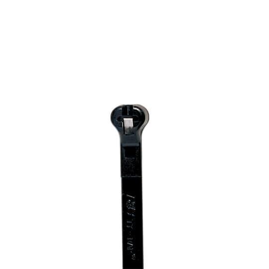 TY523MX - Cable Tie, Black Polyamide (Nylon 6.6) for Temperatures up to 85 Degrees Celsius (185 F), Weather and Ultraviolet Resistant for Indoor and Outdoor Applications, Length of 91.95mm (3.62 Inches), Width of 2.29mm (0.09 Inches), Thickness of 0.75mm 