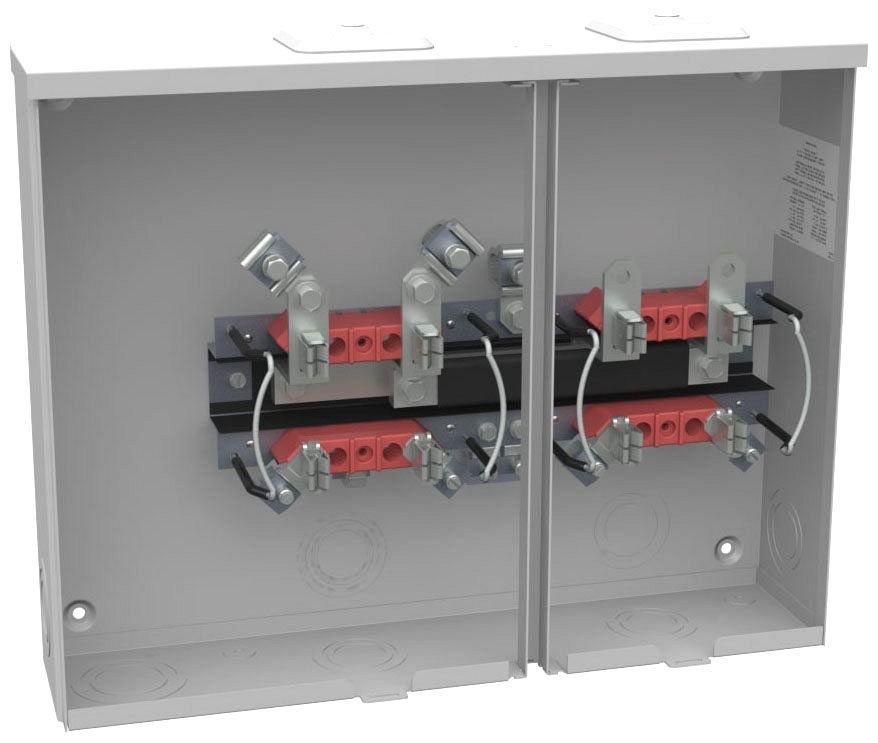 Picture of U8212-XL - 4 Terminal Ringless Small Closing Plate 2 Position 100 Ampere Side Wireway