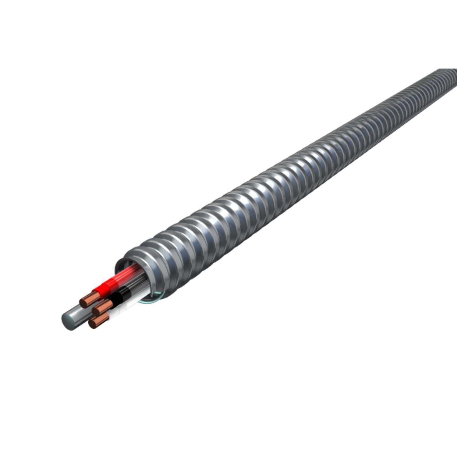 Picture of 3104Z60-00 - 12-2 BK WE MC Quik® Lite, Plain Interlocked Aluminum Armor , 1000' Reel, Type MCI-A