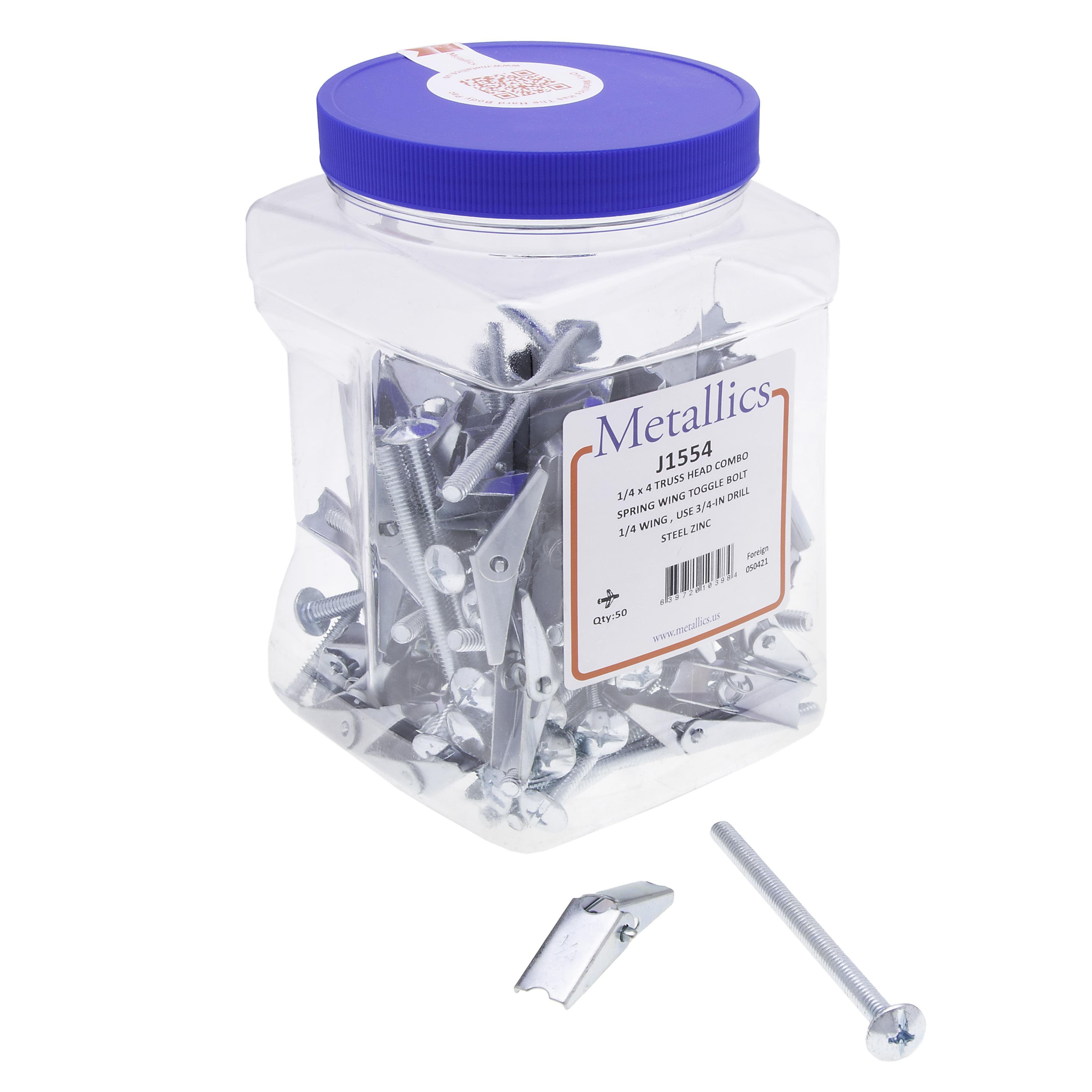 J1554 - Anchors Sprg Wing TogBt Th SlPh 1/4" Trd 20 Lgt 4" (Jar 50)