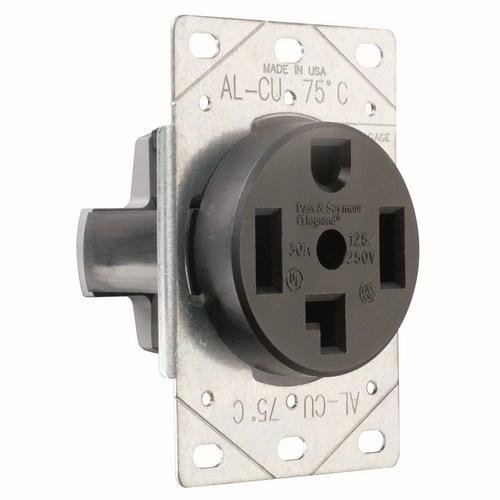 3864 - 30A 125/250V 14-30R Straight Blade Single Flush Receptacle, 3-Pole, 4-Wire