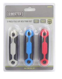 GS050817 - Master Mechanic GS050817 3-Pc. Folding Hex/Torx Key Sets - Quantity 4