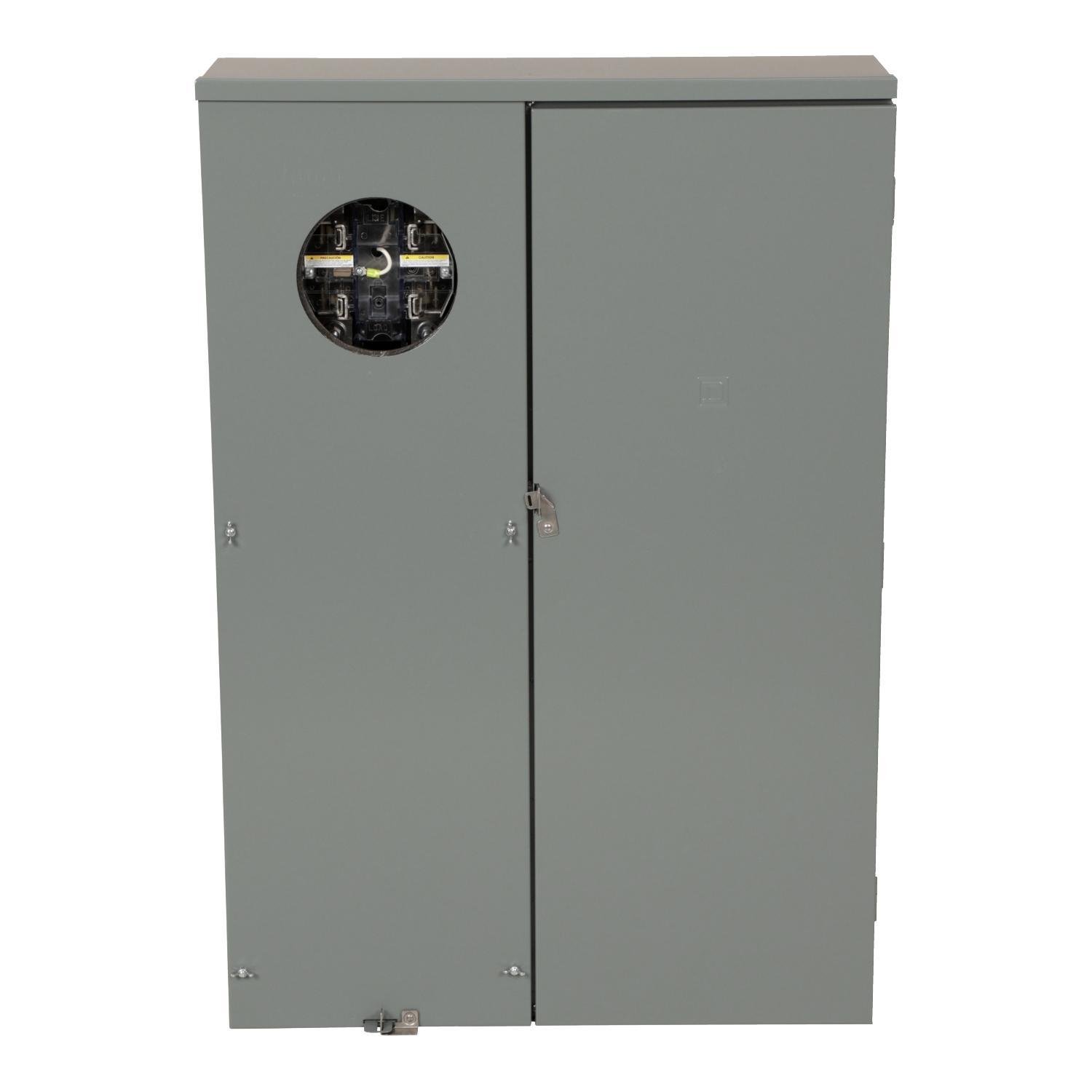 QU12L400SL - Meter mains, QO, CSED, ringless socket, 400A, surface mount, maximum 12 spaces, Class 320 with lever bypass