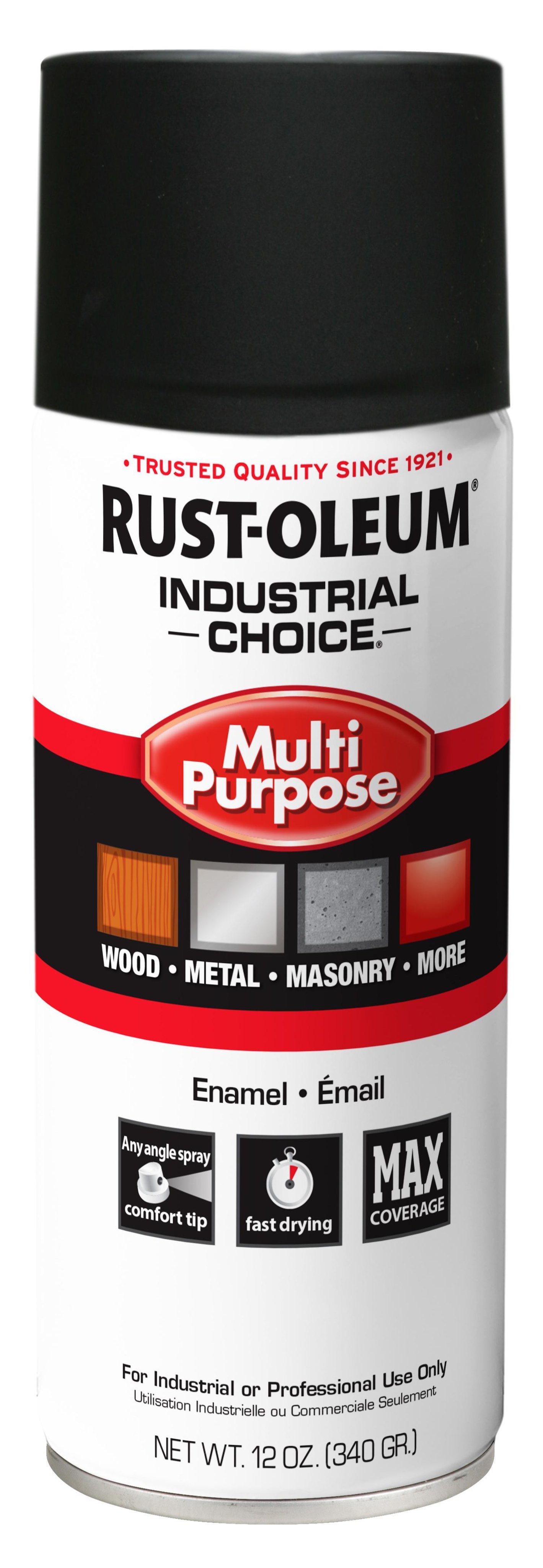 Picture of 1676830V - Rust-Oleum Corporation 1676830 1600 Multi-Purpose Ultra Black Flat 12 OZ. Spray