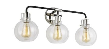 VS24403PN/TXB - Clara 24 in. 3-Light Polished Nickel Vanity Light with Clear Seeded Glass