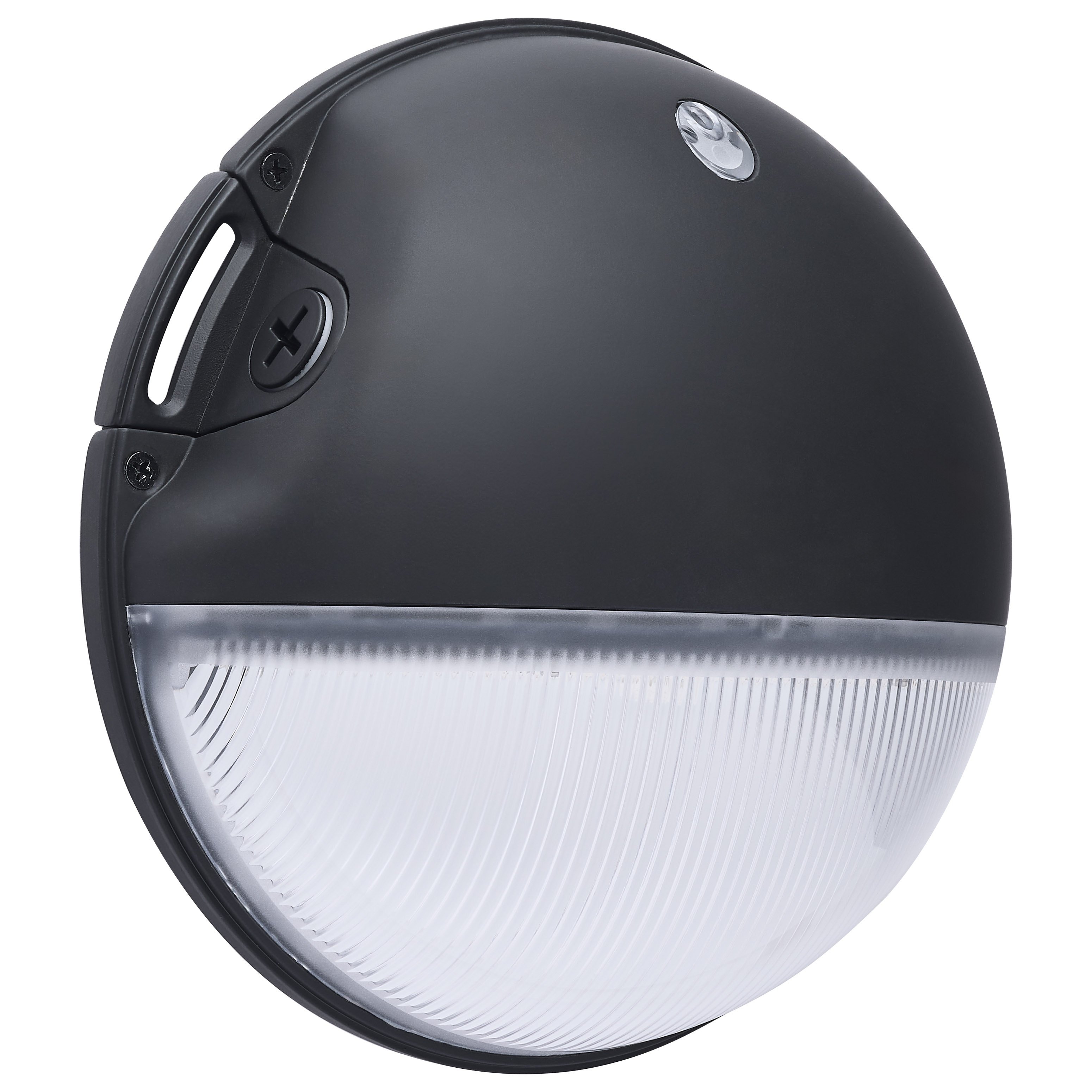 65-750 - LED Small Round Wall Pack, 20W, CCT Selectable, Bypassable Photocell, 120-277 Volt, Black Finish