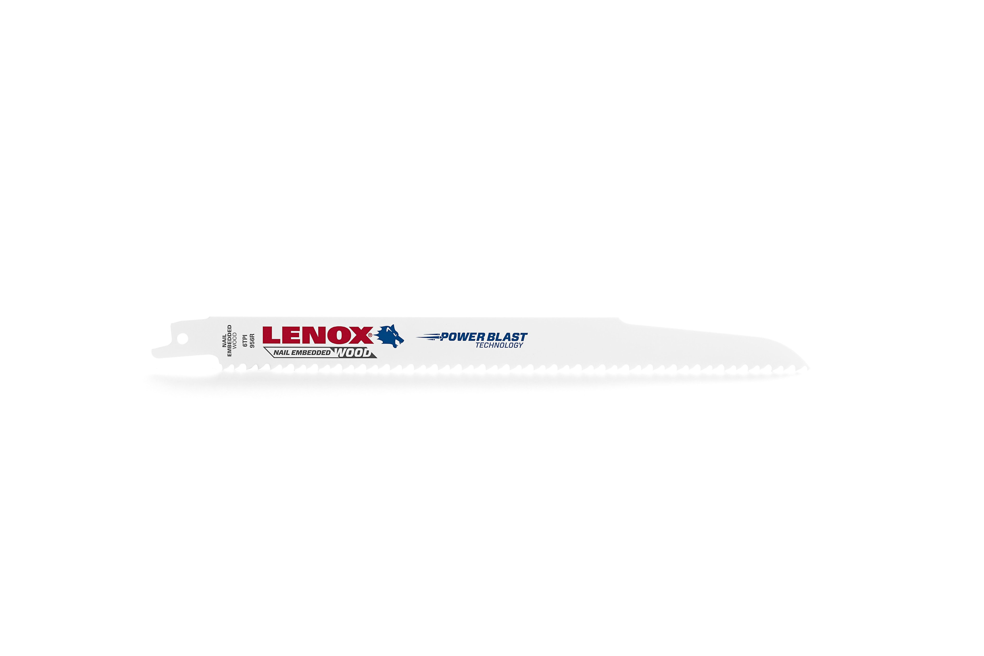 20582-956R - LENOX Wood Cutting Reciprocating Saw Blade With Power Blast Technology, Bi-Metal, 9-Inch, 6 Tpi, 5/Pk
