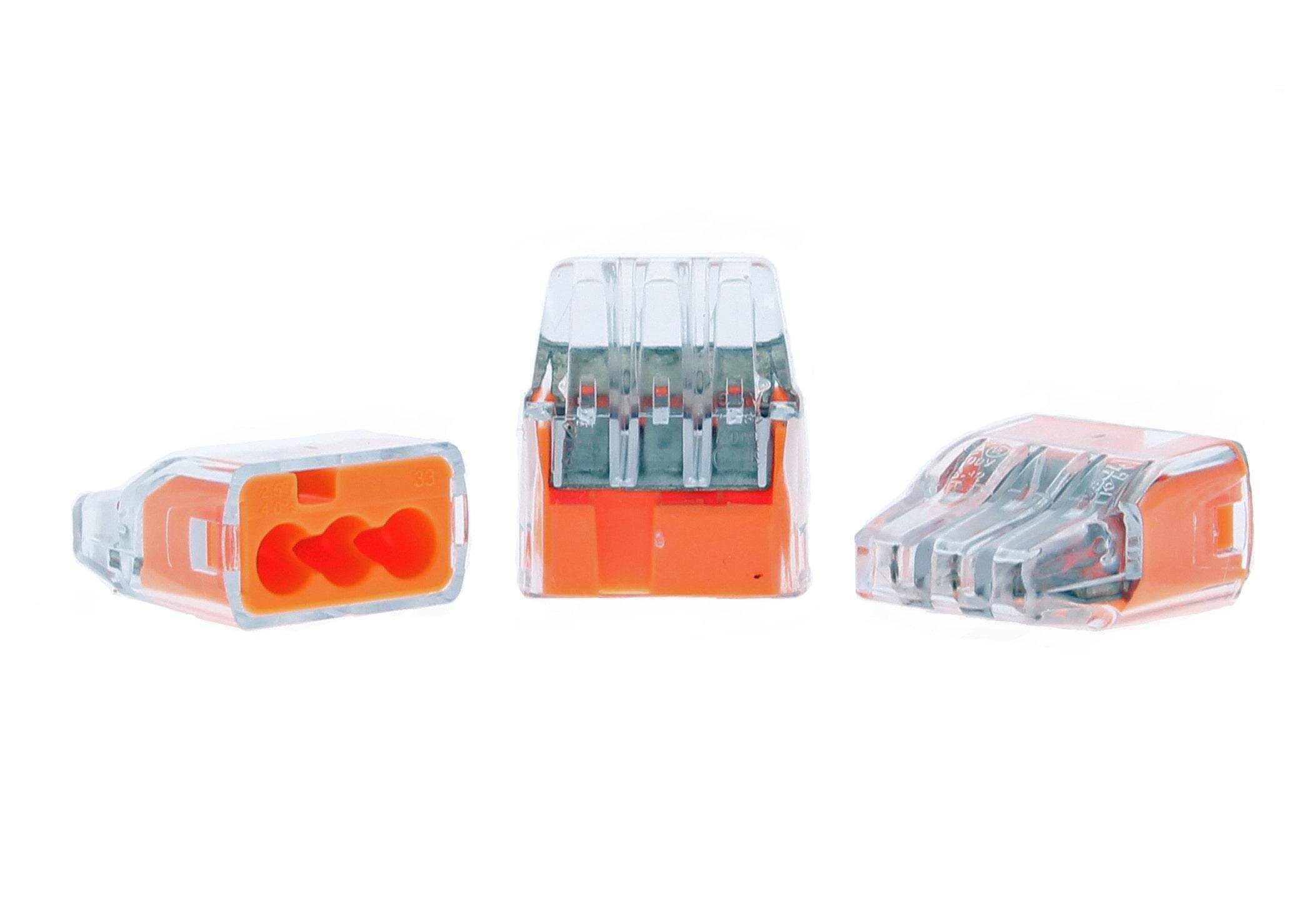 Picture of 30-1033 - In-Sure® Push-In Wire Connector, Model 33 3-Port Org, Box of 100