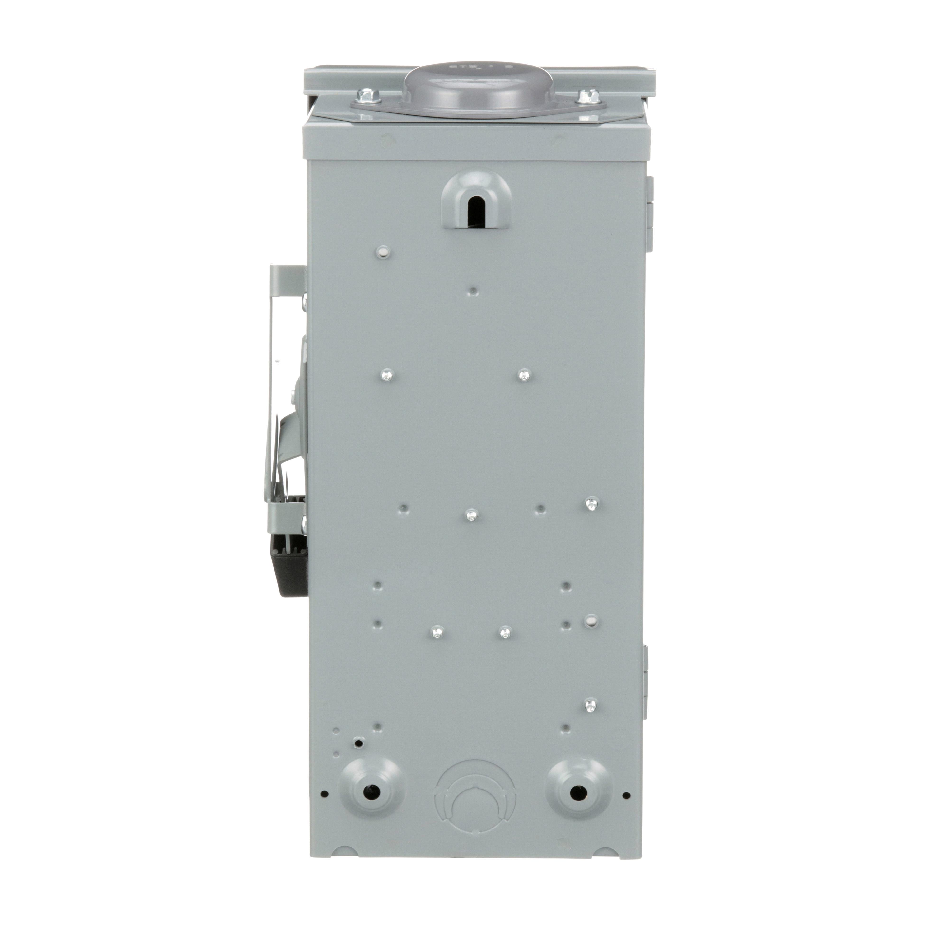 Picture of D322NRB - Safety switch, general duty, fusible, 60A, 3 pole, 15hp, 240VAC, NEMA 3R, bolt on provision, neutral factory installed