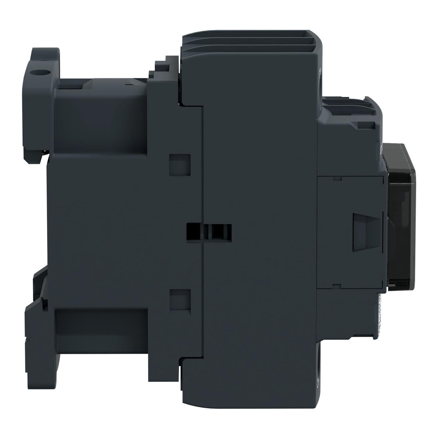 Picture of LC1D32BNE - IEC contactor, TeSys Deca, nonreversing, 32A, 20HP at 480VAC, up to 100kA SCCR, 3 phase, 3 NO, 24/60VAC/VDC coil, open