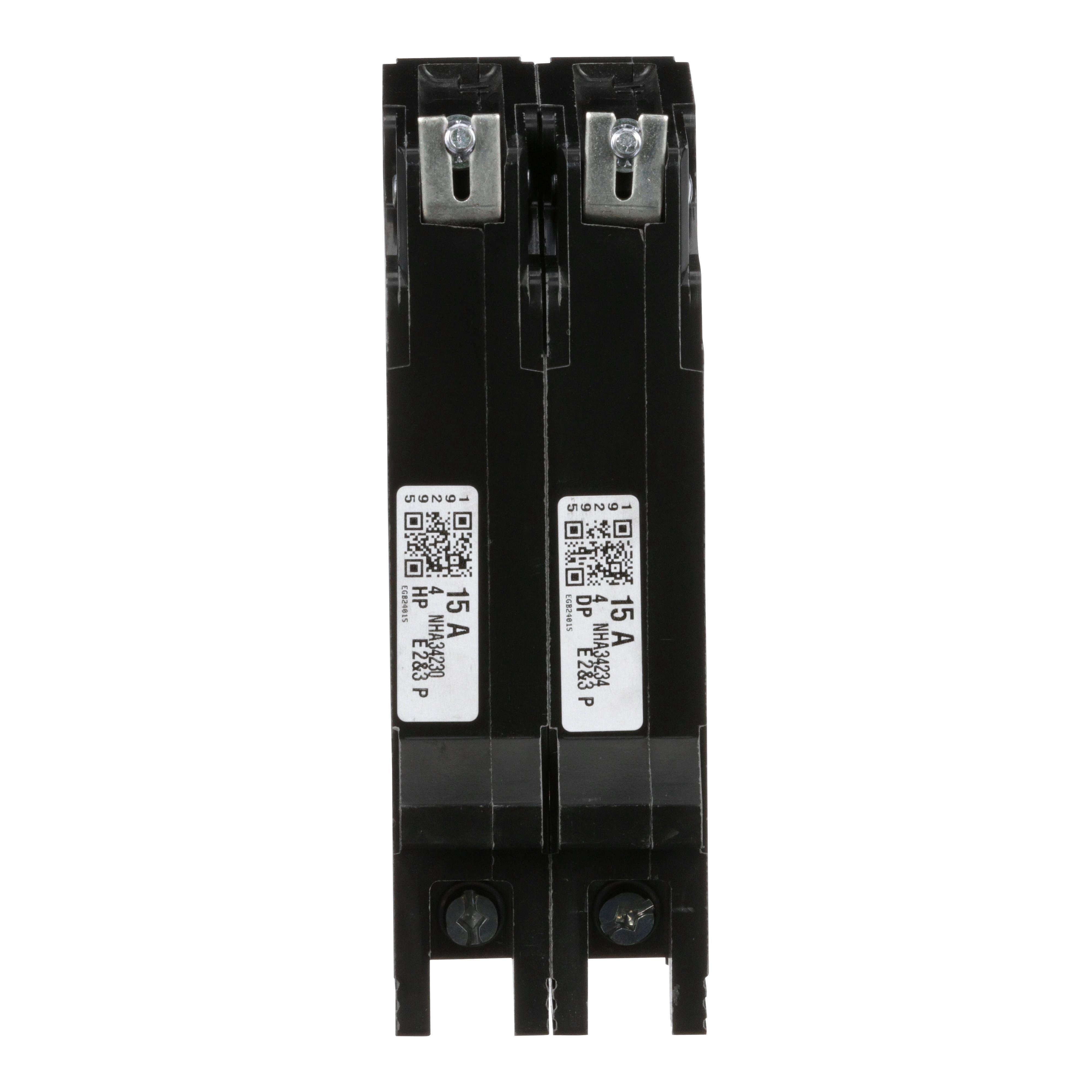Picture of EGB24015 - Mini circuit breaker, E-Frame, 15A, 2 pole, 480Y/277VAC, 65kA max, bolt on [TAA]