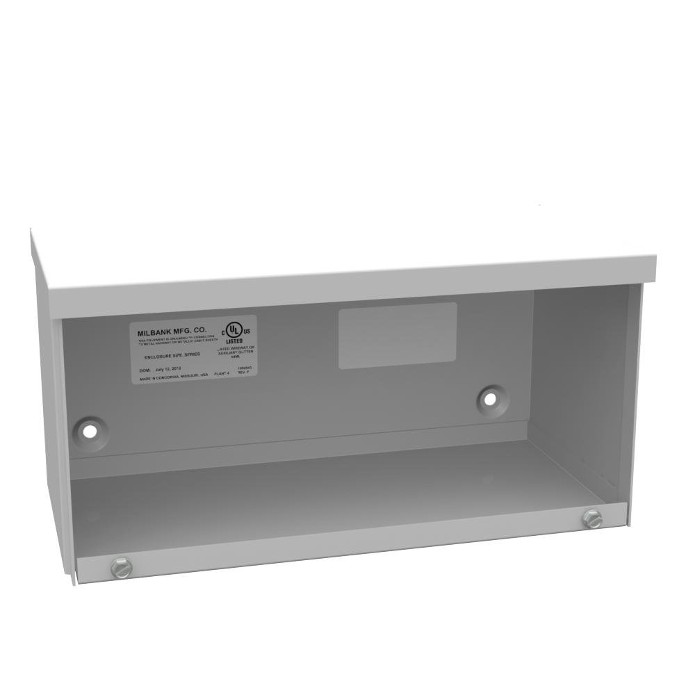 6612-GSC3R-NK - 6x12x6 Screw Cover Wireway Type 3R UL Listed Steel No Knockouts ANSI 61 Gray Quad D Knockout For Lock