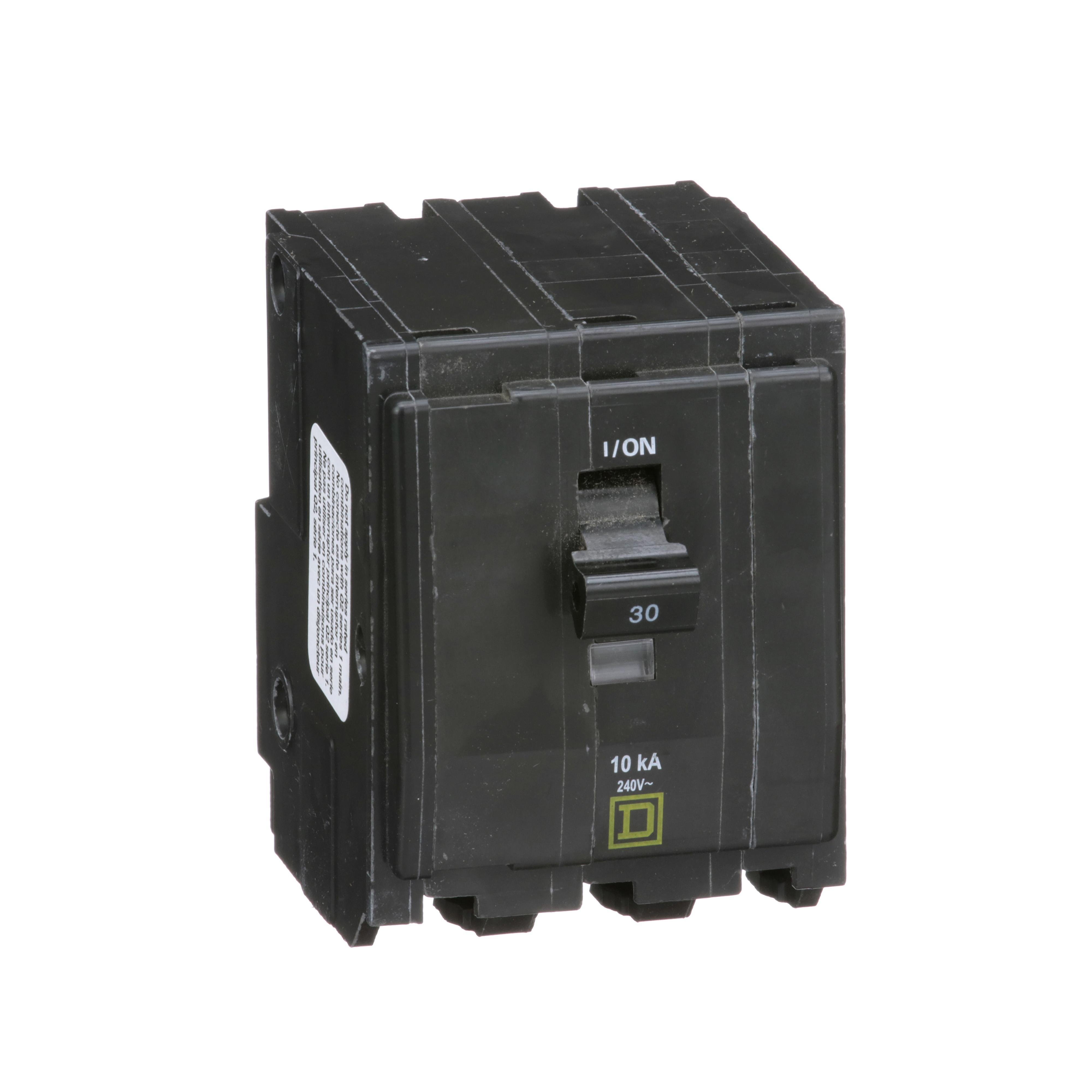 QO330 - Mini circuit breaker, QO, 30A, 3 pole, 120/240VAC, 10kA, plug in