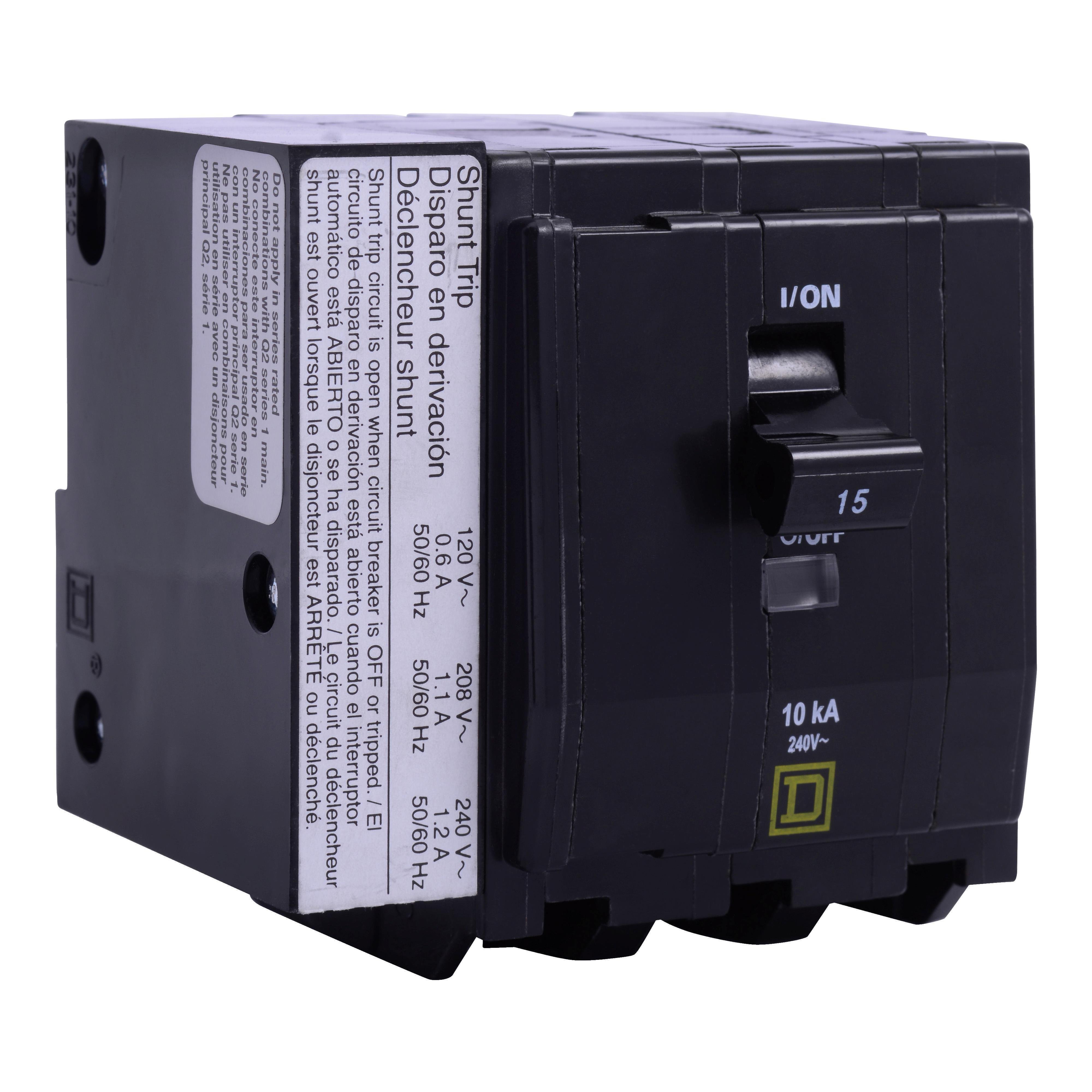 QOB330VH1021 - Mini circuit breaker, QO, 30A, 3 pole, 120/240VAC, 22kA, bolt on, AC shunt