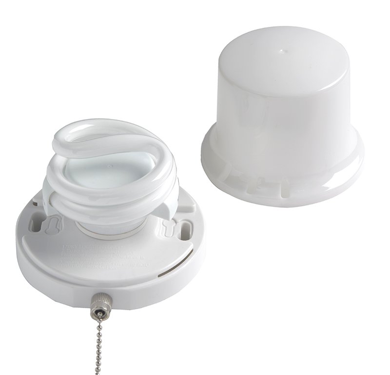 278FL - Compact Fluorescent Lampholder (CFL) with Pull Chain, White 278FL