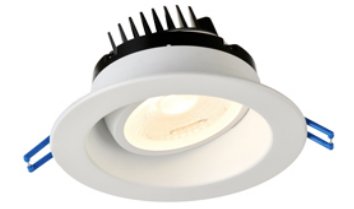 LRG4-30K-WH - Lotus LED LRG4-40K-WH - 4-Inch 11.4W LED Round Regressed Gimbal Downlight 3000K - 1000 Lumens 90+ CRI 38deg Beam Angle 120V - White