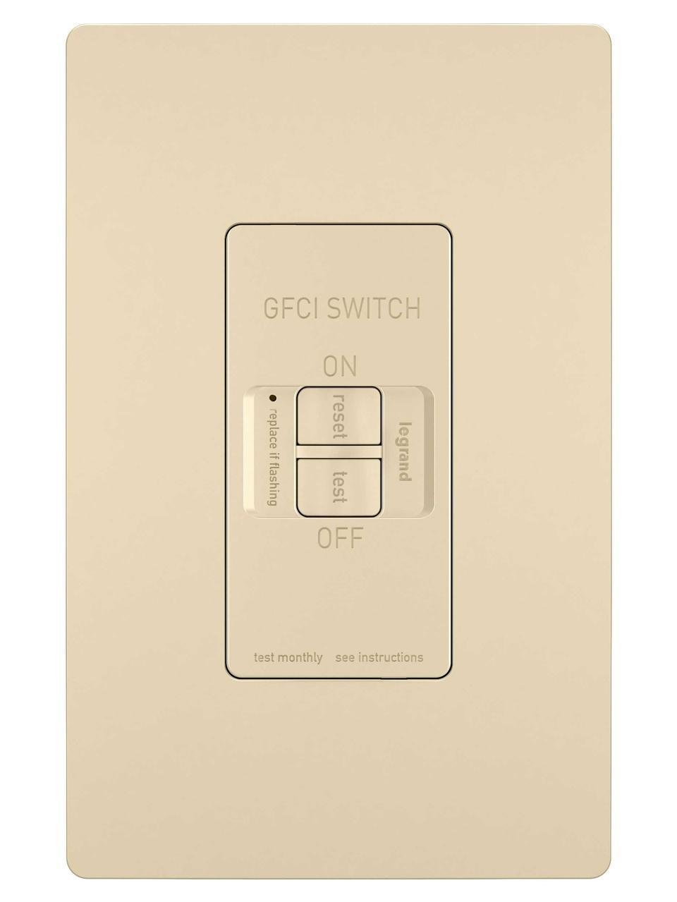 Picture of 2087-I - radiant® Dead Front 20A Duplex Self-Test GFCI Receptacles with SafeLock® Protection, Ivory