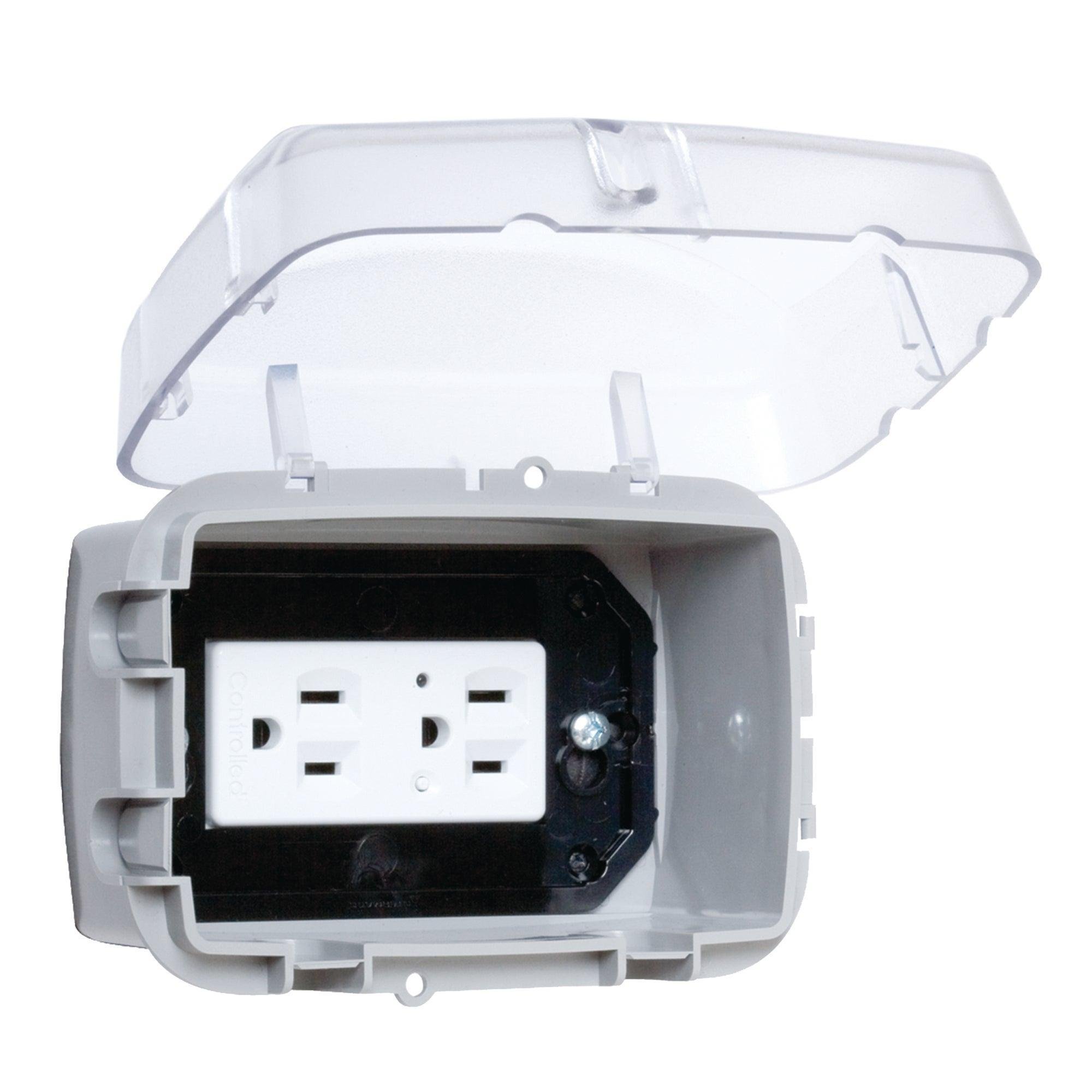 WP3100C - Plastic In-Use Weatherproof Cover, Single-Gang, Vrt/Hrz, 2.75" Clear