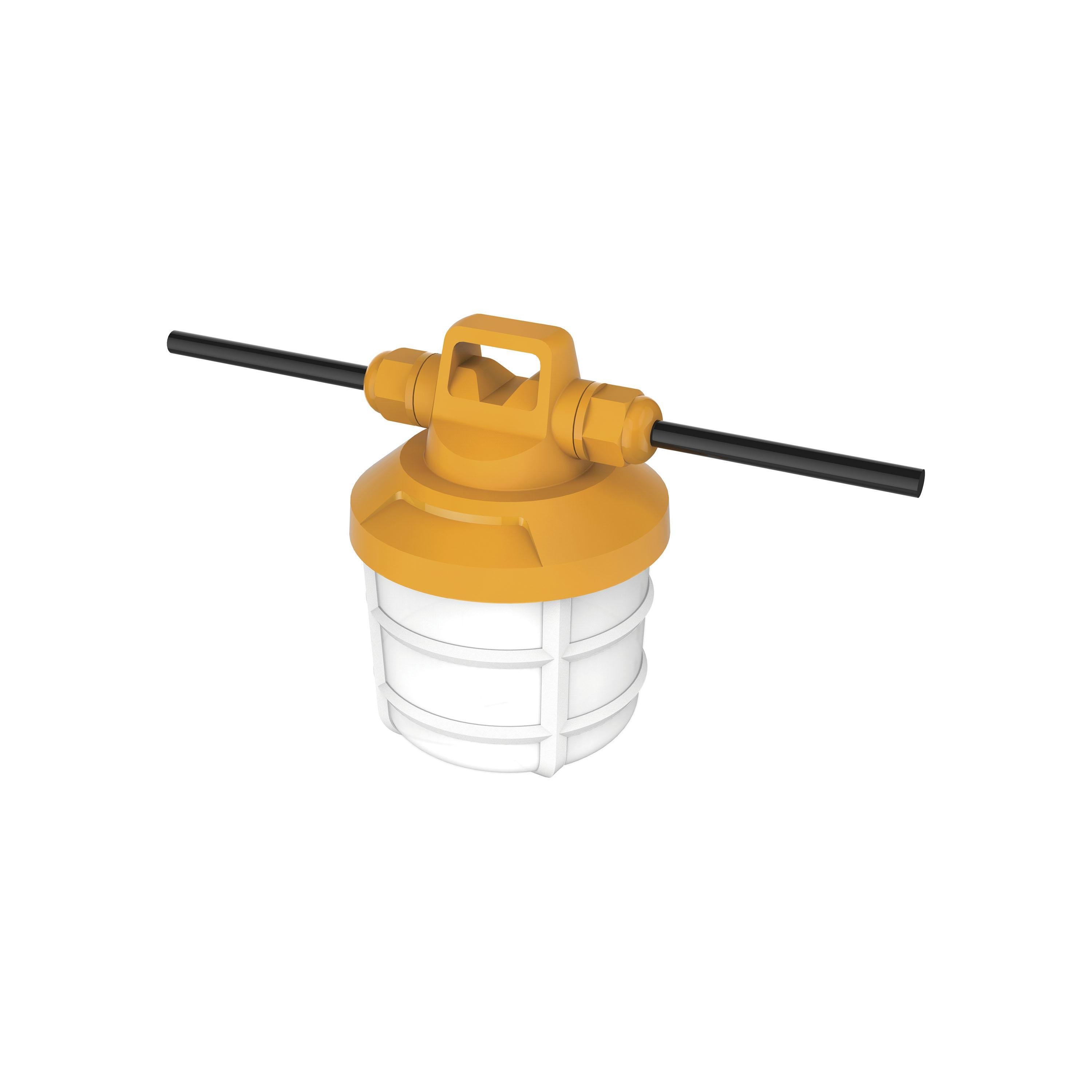 S28976 - 50 Watt LED High-Lumen Industrial / Commercial String Light - 5 Inter-Connected Lamps - 5000K - Integrated Cord / Plug - 120 Volt