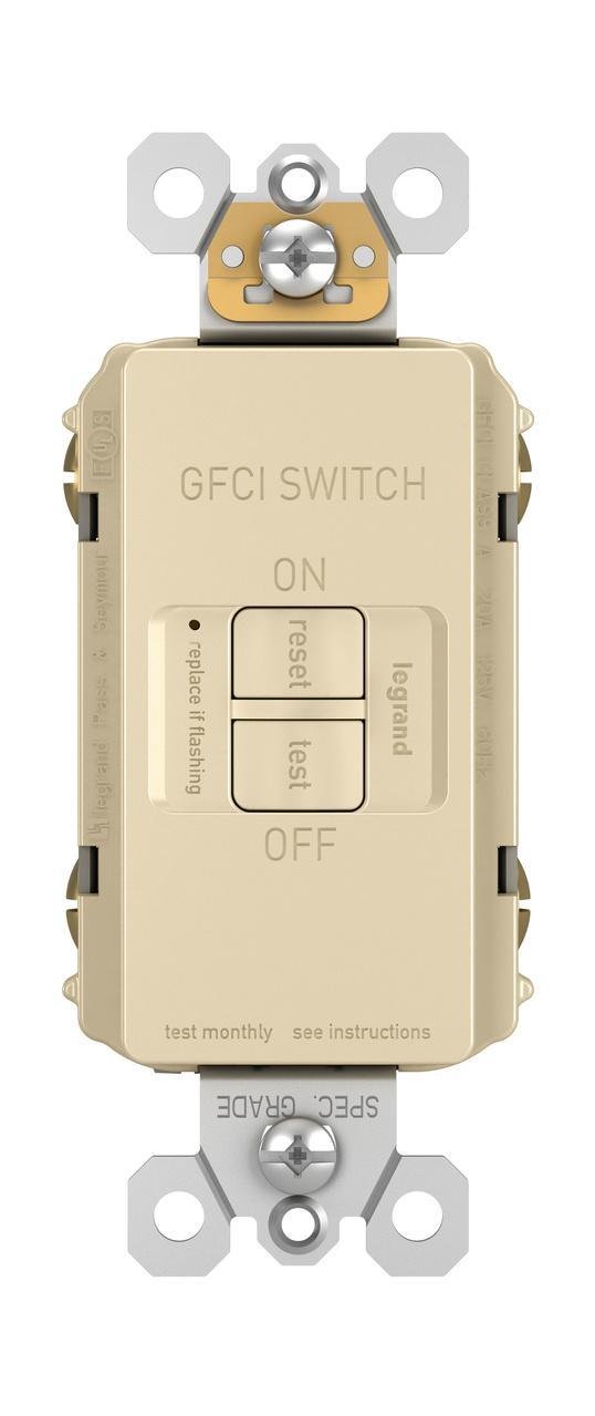 Picture of 2087-I - radiant® Dead Front 20A Duplex Self-Test GFCI Receptacles with SafeLock® Protection, Ivory