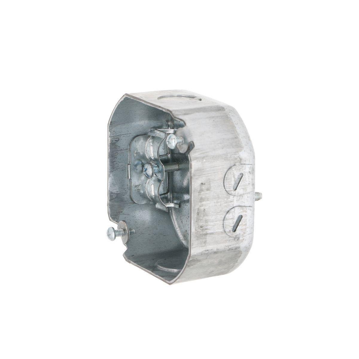 Picture of 146 - 4 in. Octagon Box, Drawn, 1-1/2 in. Deep, Three 1/2 in. KO's & NMSC Clamps