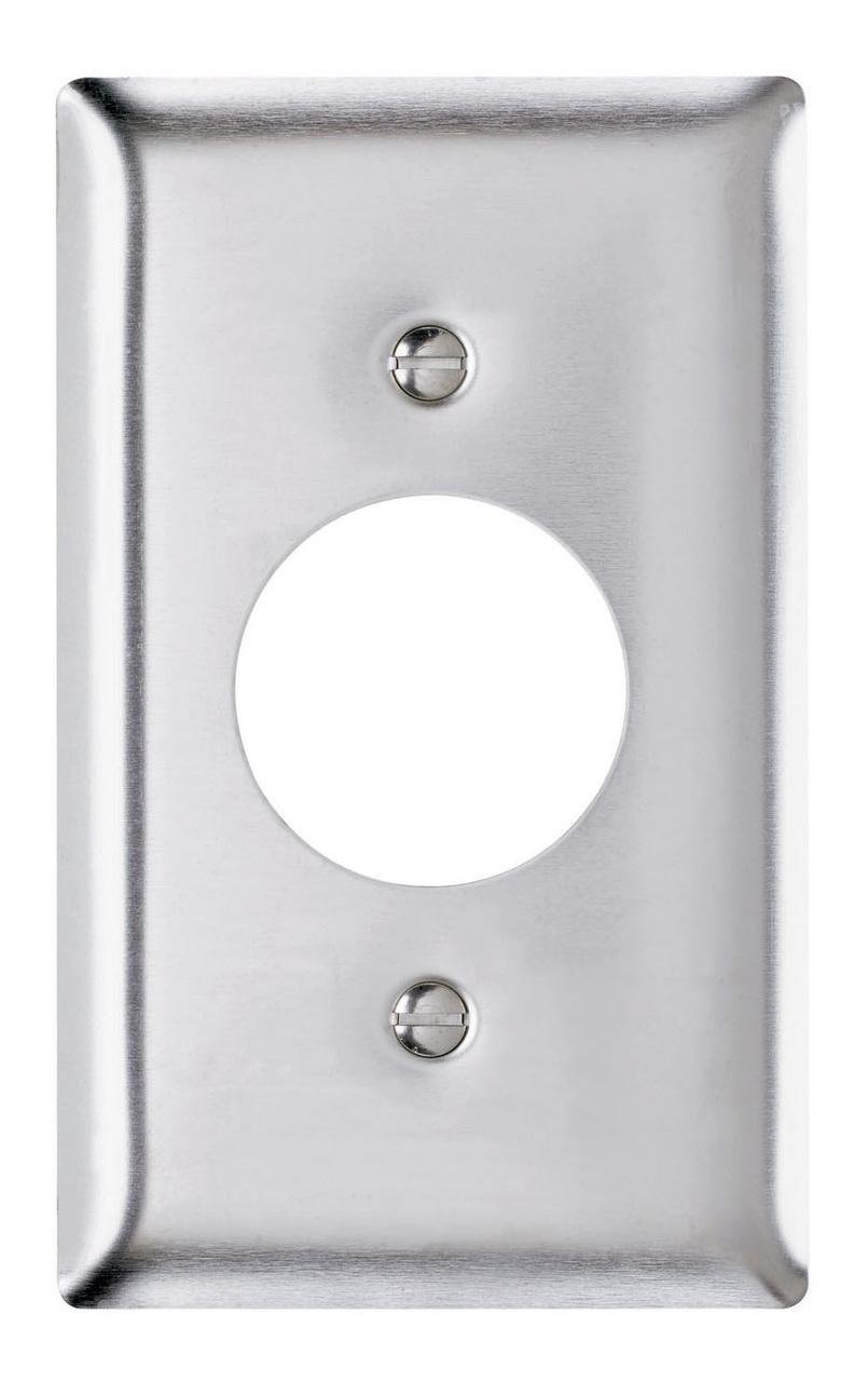 SS7 - 1-Gang 302/304 Stainless Steel Wall Plate, Single Receptacle Openings