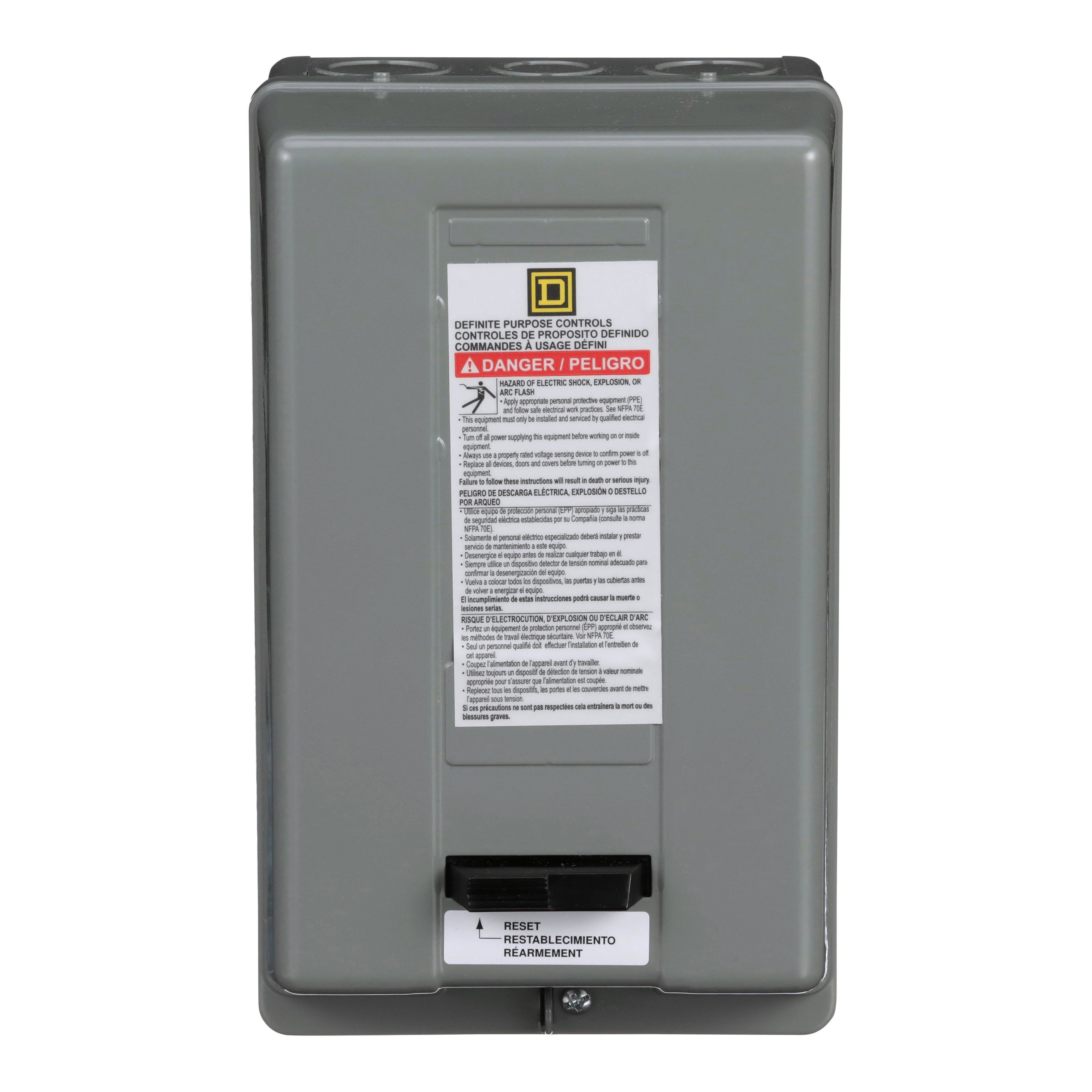 Picture of 8911DPSG42V09 - Starter, Definite Purpose, nonreversing, 40A, 2 pole, 1 phase, 208V to 240V AC coil, melting alloy overload, NEMA 1