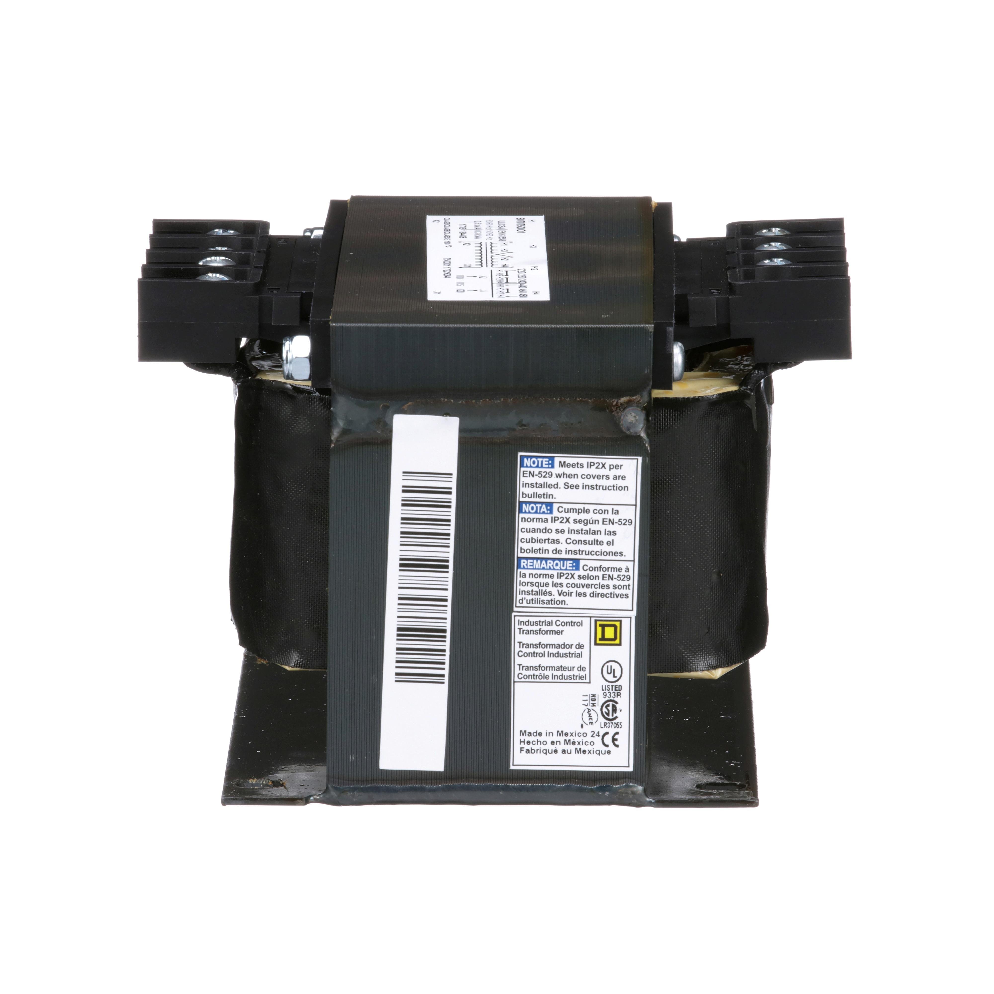 Picture of 9070T500D1 - Transformer, Type T, industrial control, 500VA, 1 phase, 240x480V primary, 120V secondary, 115C rise