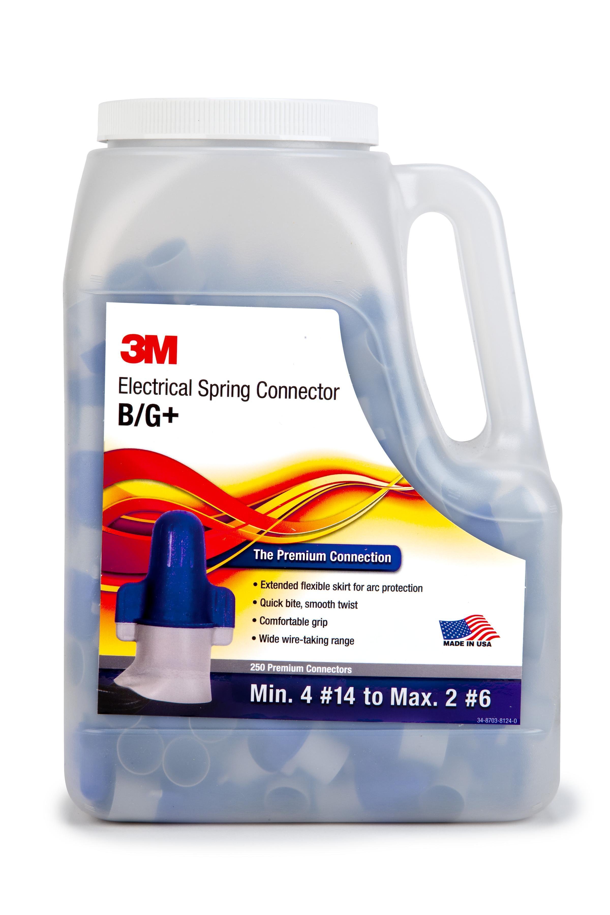 3M Performance Plus Wire Connector B/G+JUG, Blue/Gray, 14-6 AWG, 250 per Jug