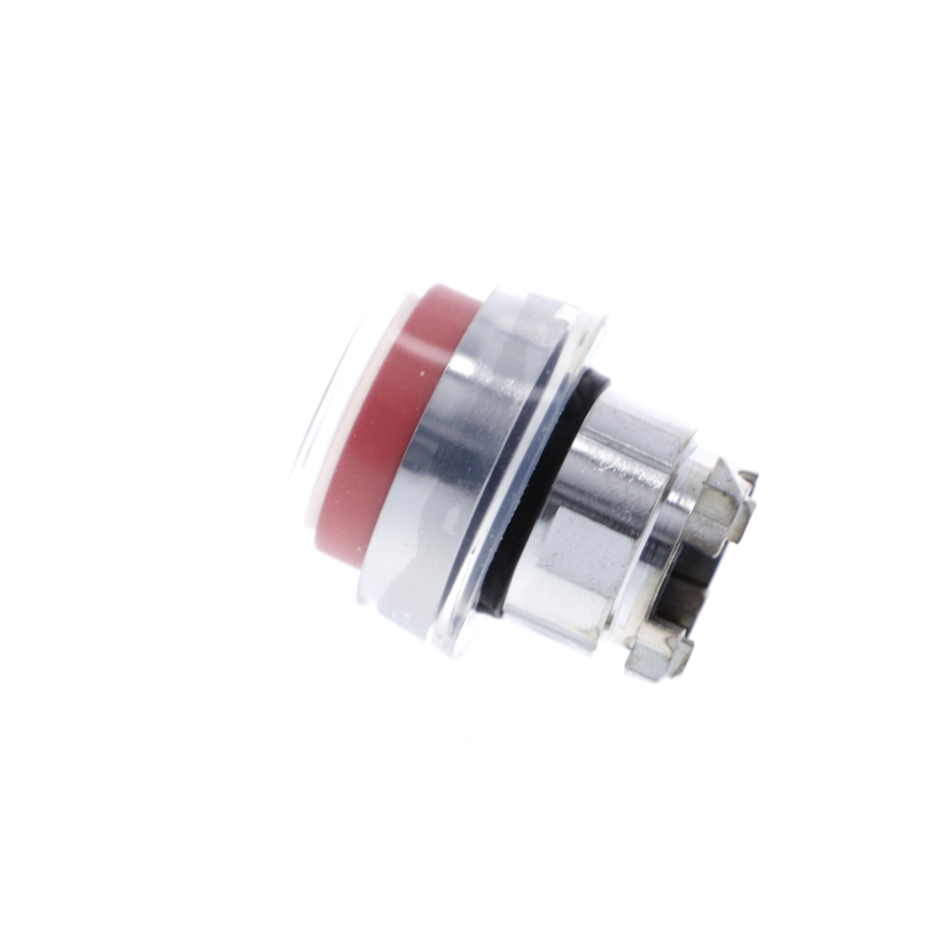 Picture of ZB4BP4 - Head for non illuminated push button, Harmony XB4, metal, projecting, red, 22mm, spring return, booted, unmarked