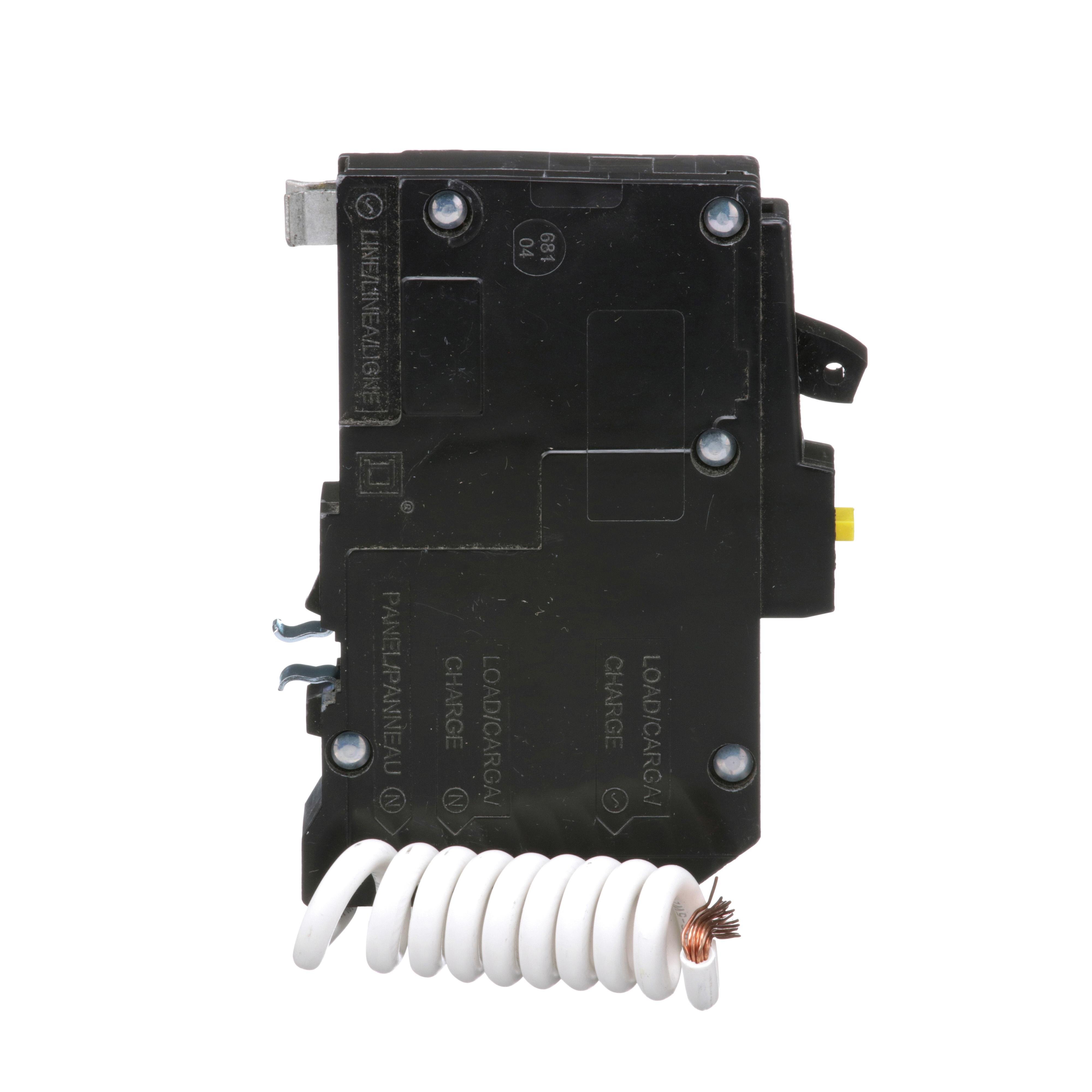 Picture of QO130GFI - Mini circuit breaker, QO, 30A, 1 pole, 120VAC, 10kA, plug in, 6mA grd fault A, pigtail