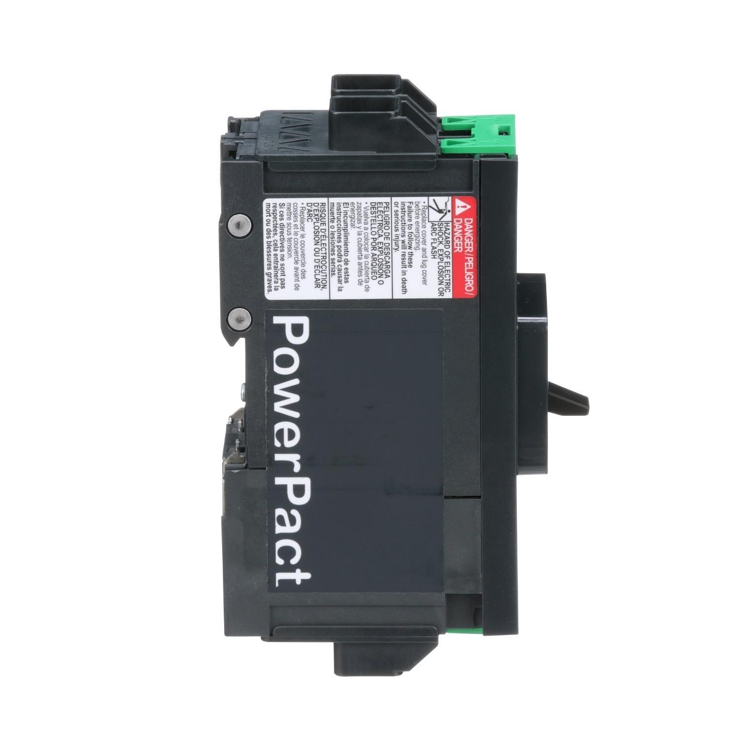 Picture of BDL26070 - Circuit breaker, PowerPacT B, 70A, 2 pole, 600Y/347VAC, 14kA, lugs, thermal magnetic, 80%