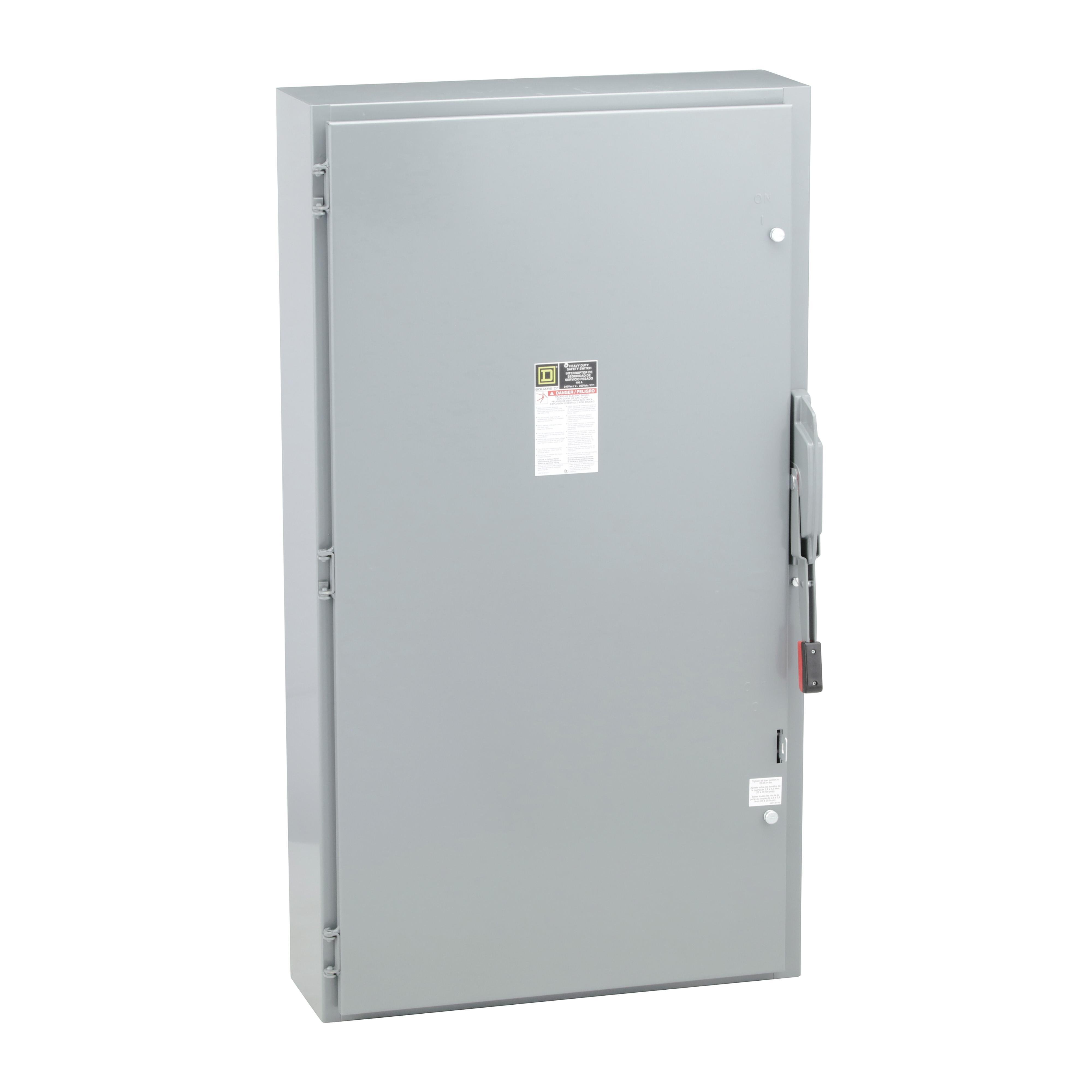 H325N - Safety switch, heavy duty, fusible, 400A, 4 wire, 3 pole, 1 neutral, 125hp, 240VAC/250VDC, NEMA 1